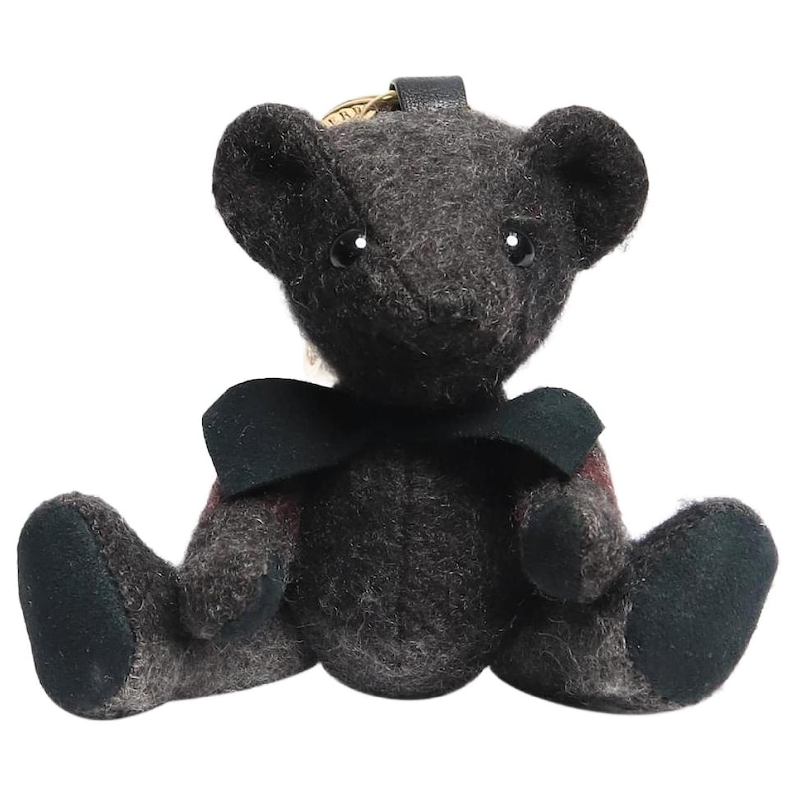 Burberry Grey tartan Thomas bear charm Wool  ref.2326931