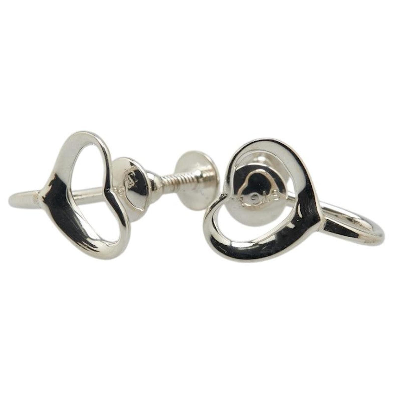 Tiffany & Co Tiffany Open Heart SV925 Earrings Silvery Metal  ref.2326906