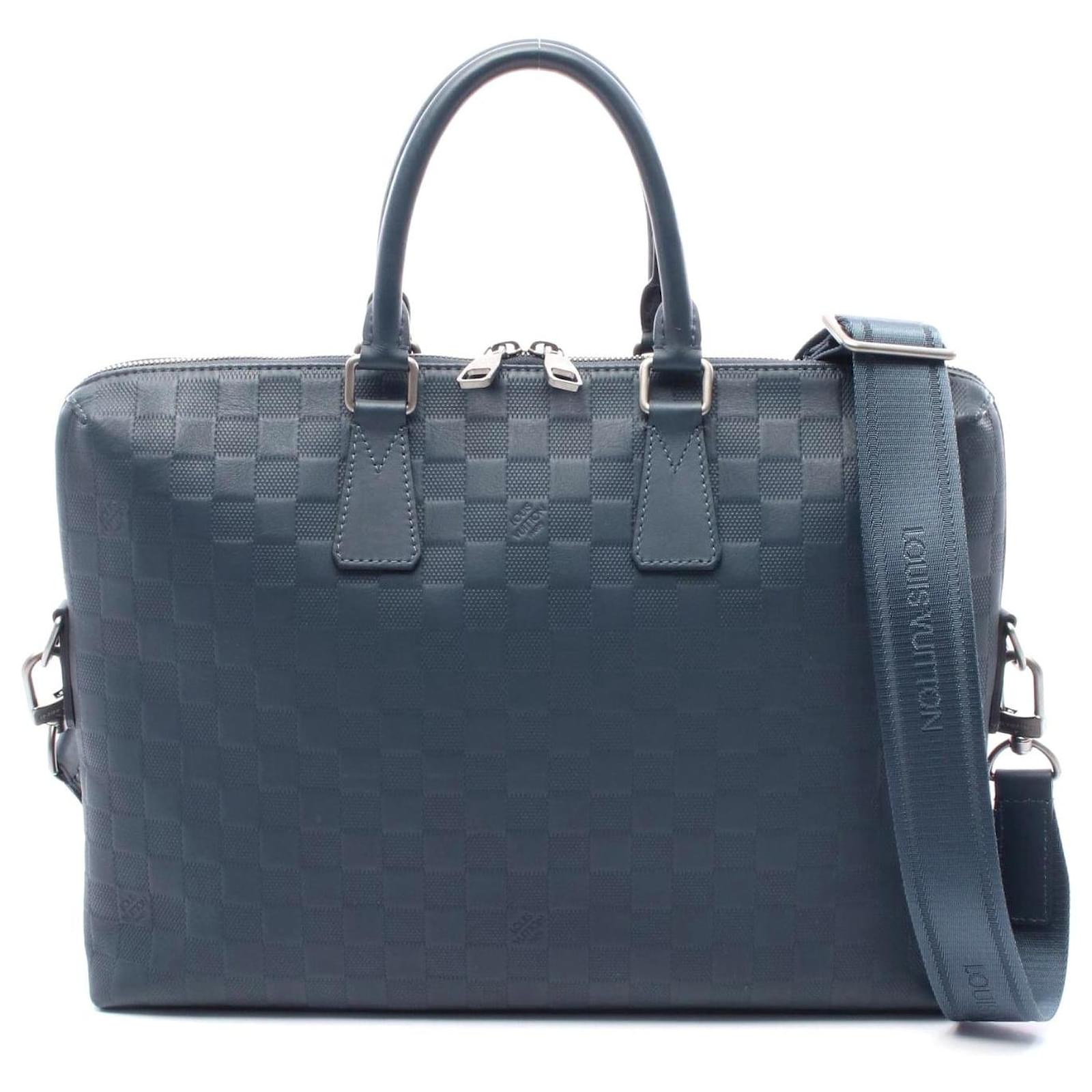 Louis Vuitton PDJ Damier Infini Leather Business Bag Blue Pony-style calfskin  ref.2323380