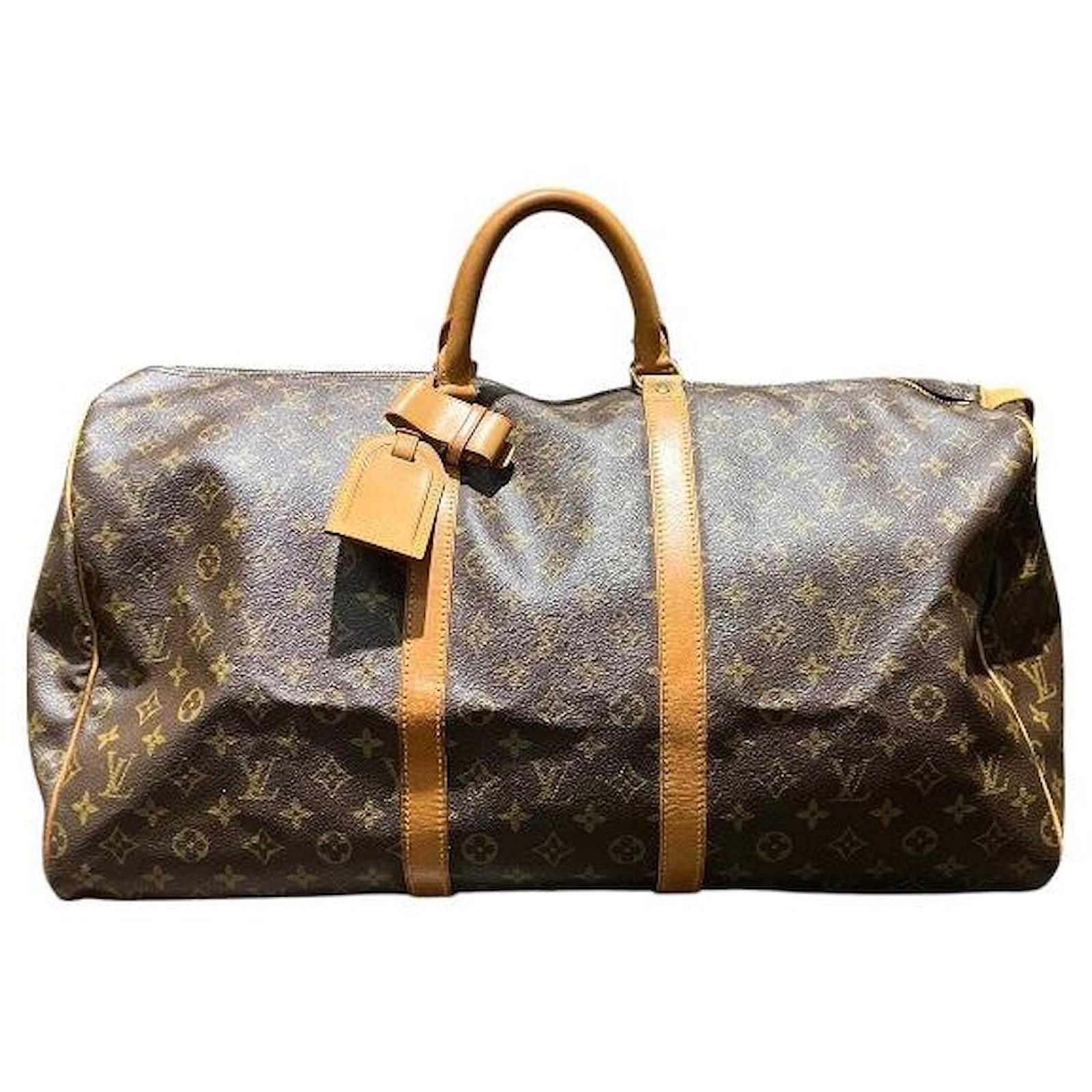 Louis Vuitton Keepall Monogram Boston Bag Brown Cloth  ref.2323261