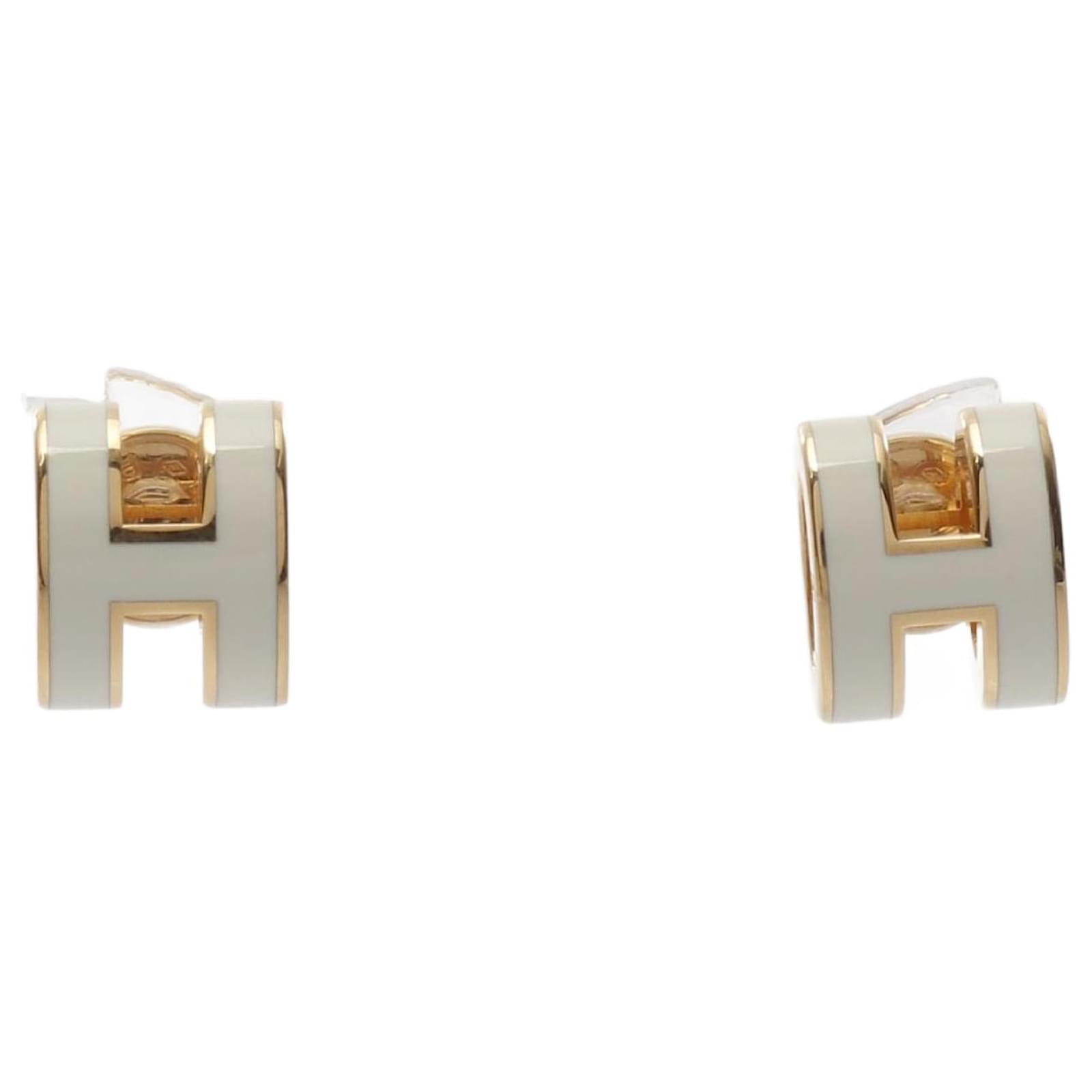 Hermès Hermes MINI POP H Earrings White Metal  ref.2326729