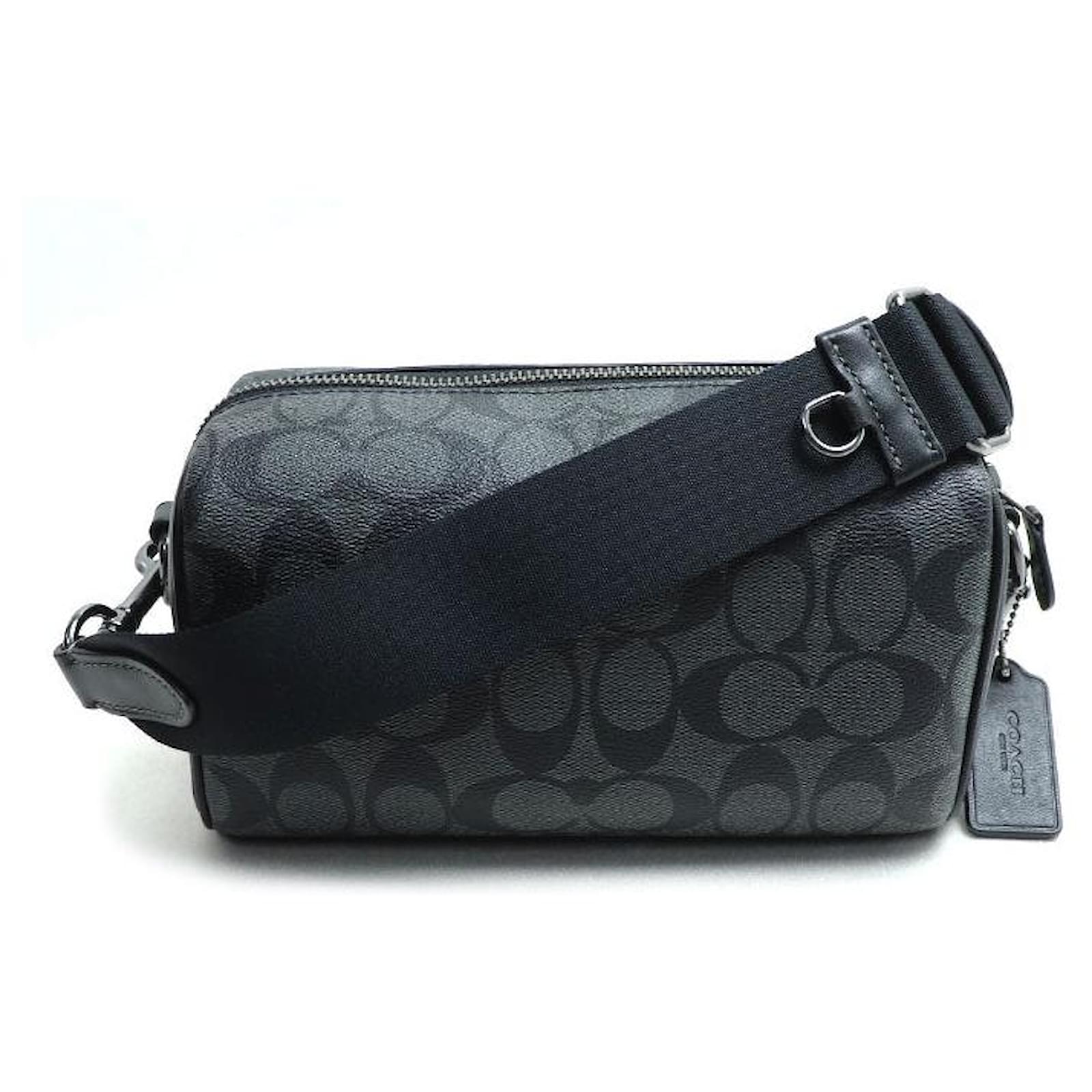 Coach Axel Signature Coated Canvas Shoulder Bag Black Cloth  ref.2323096