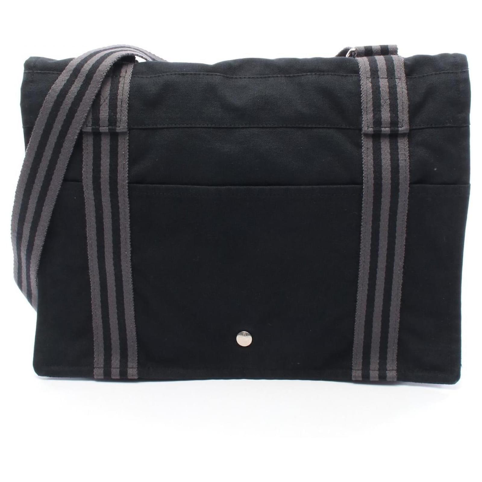 Hermès Hermes Fooltooth Basas MM Canvas Shoulder Bag Grey Cloth  ref.2323025