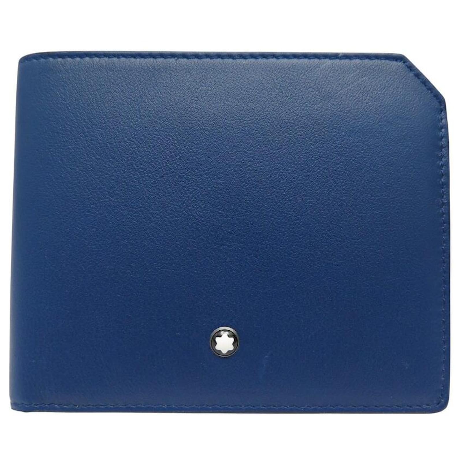 NEW MONTBLANC MEISTERSTÜCK SELECTION SOFT 6CC MB130059 WALLET Blue Leather  ref.2104273