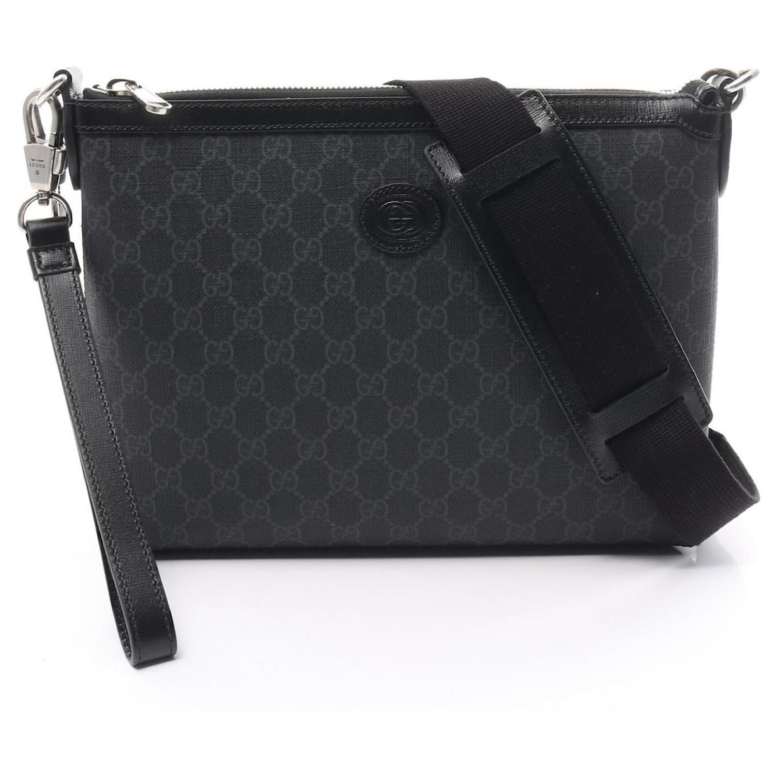 Gucci Interlocking G Shoulder Bag Black Leather Plastic  ref.2321246