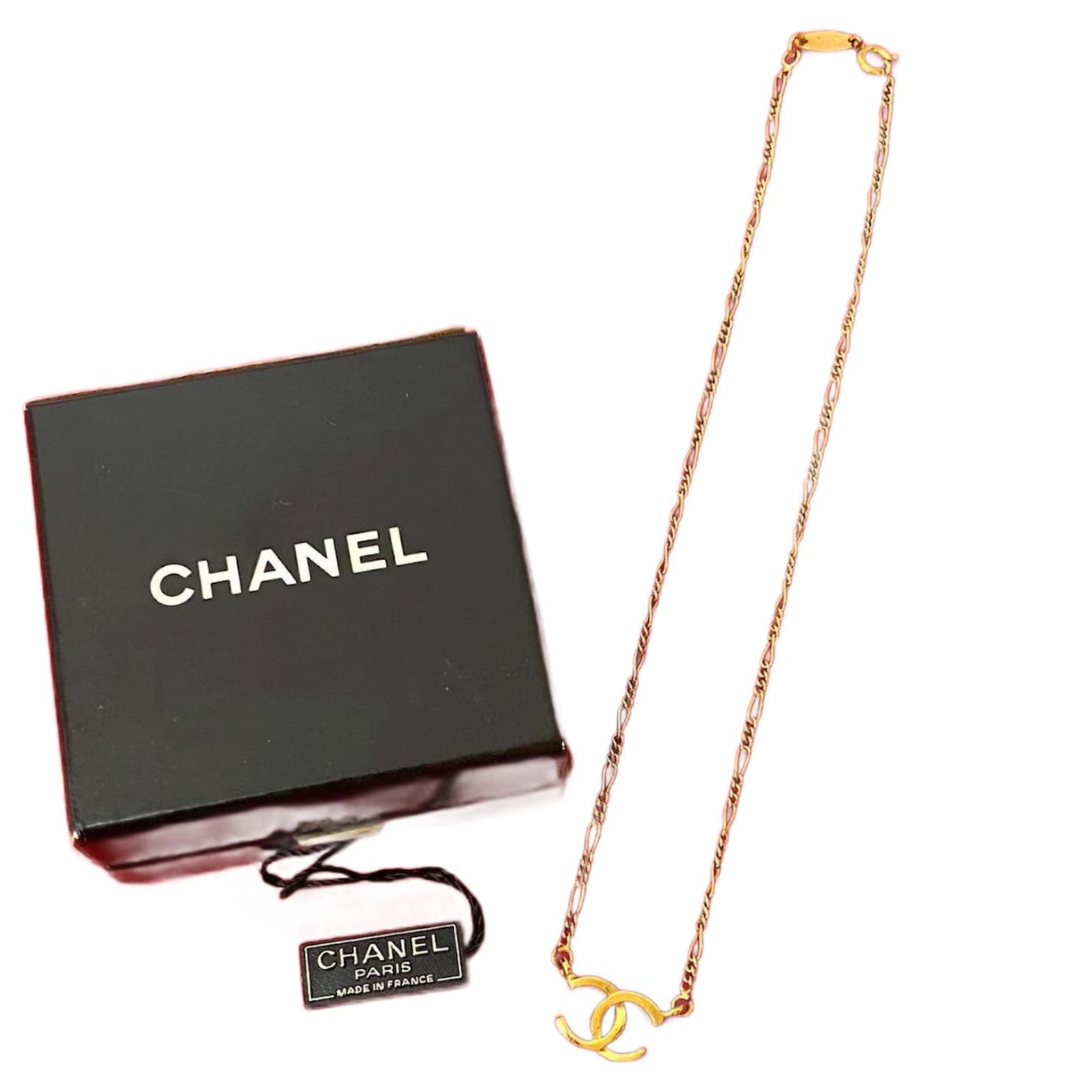 Chanel Coco Mark Necklace Golden Metallic Metal  ref.2326091