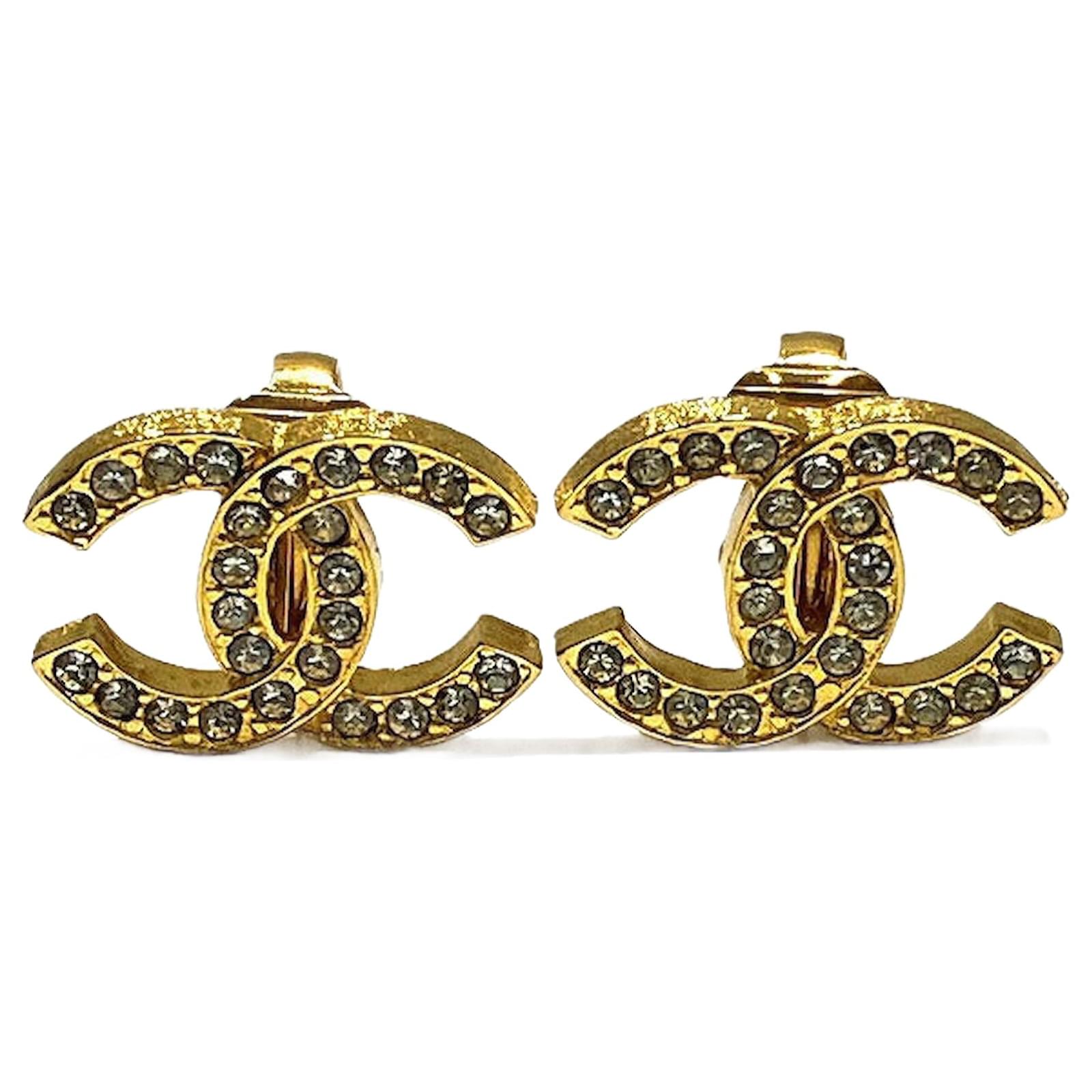 Chanel Coco Mark Earrings Silvery Metallic Metal  ref.2325757