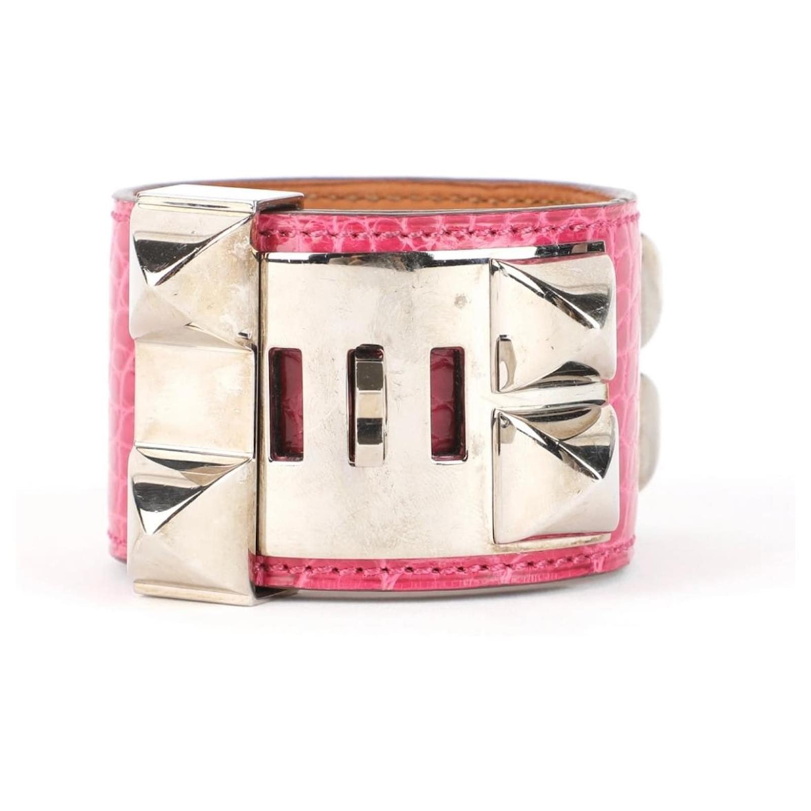 Médor Hermès Bracelet Pink Exotic leather  ref.2325528