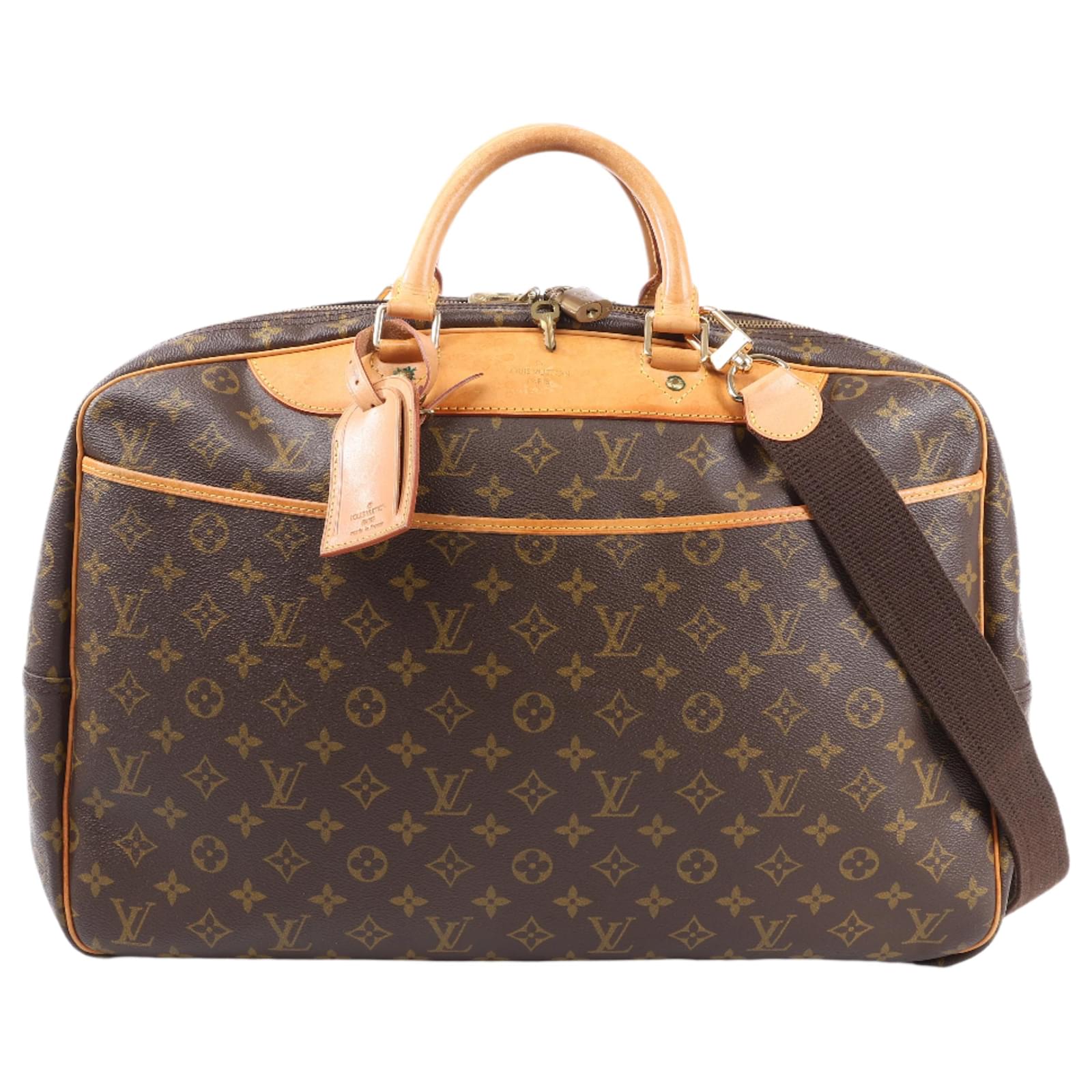 Louis Vuitton Monogram Canvas Alize 2 Poches Travel Bag M41399 Brown Leather  ref.2319997