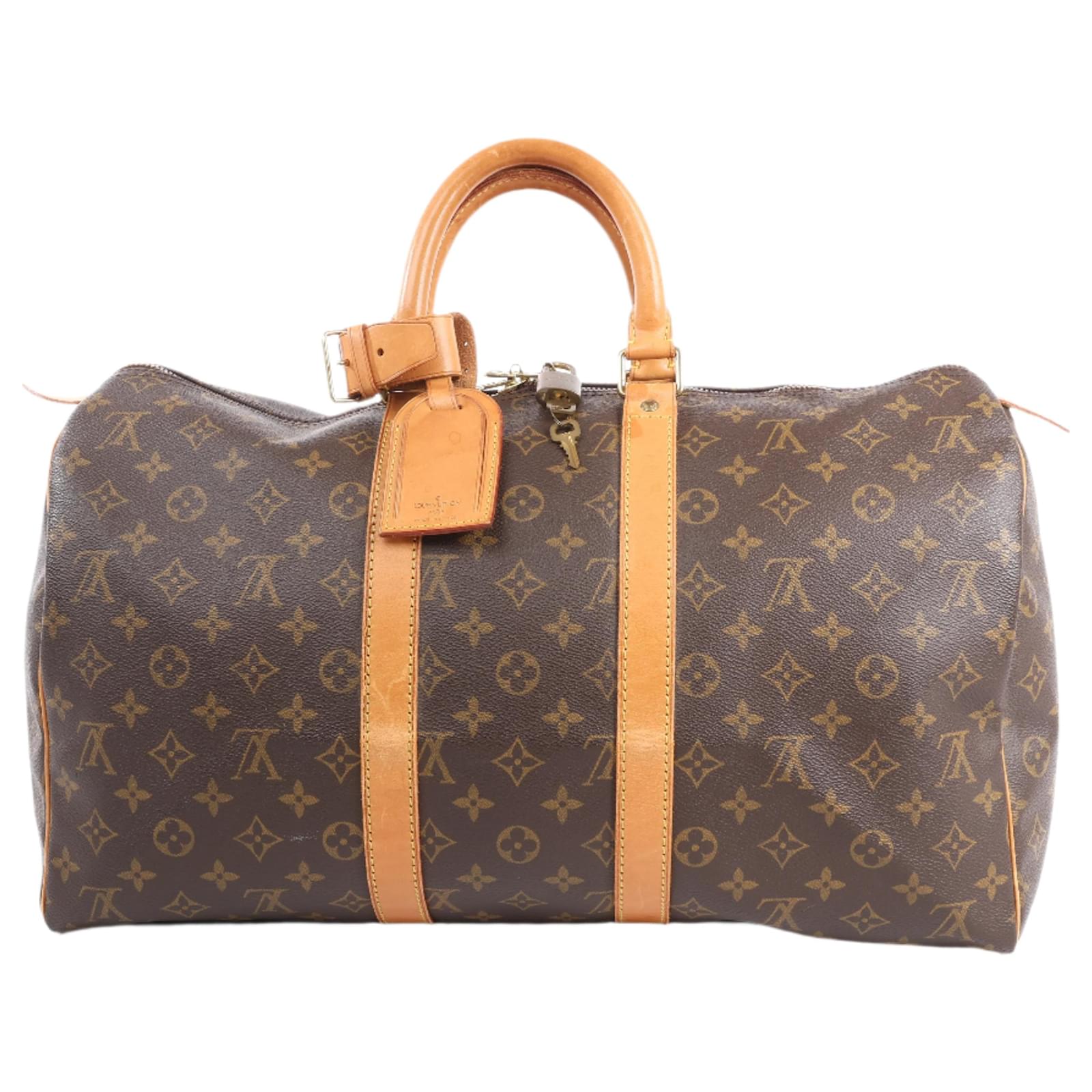 Louis Vuitton Monogram Canvas Keepall 45 Travel Bag M41428 Brown Leather  ref.2319993
