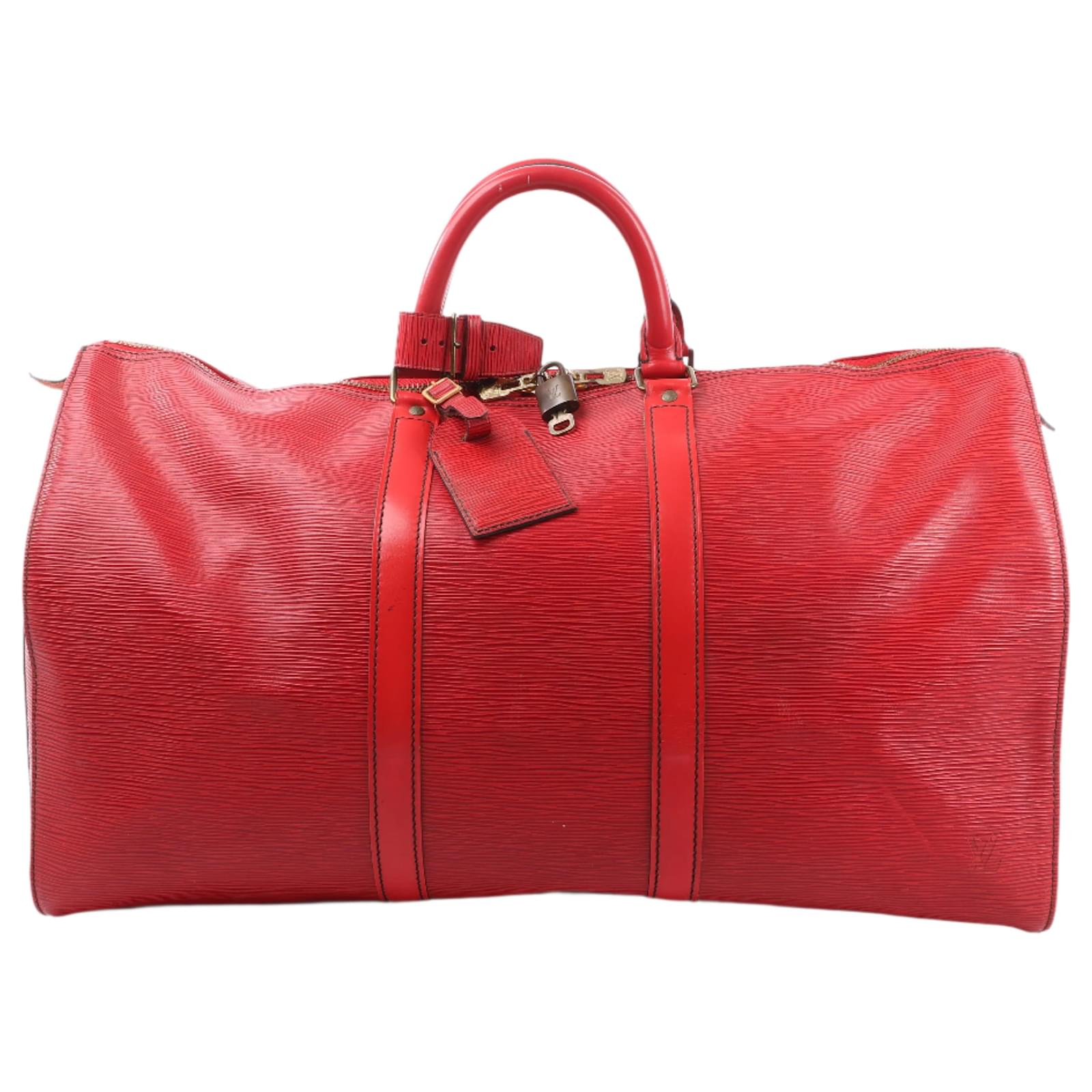 Louis Vuitton Epi Leather Keepall 50 Travel Bag in Red M42967  ref.2319958