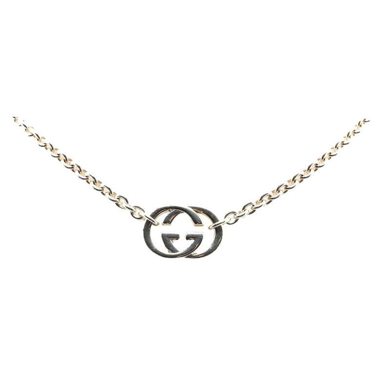 Gucci SV925 Interlocking G Necklace Silvery Metal  ref.2324707