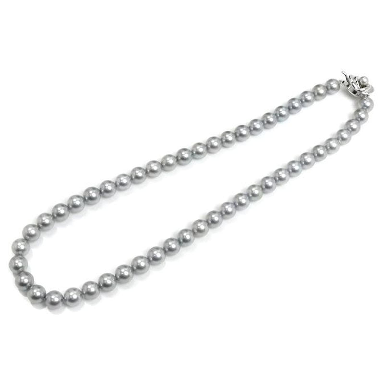 Tasaki Silver Pearl Necklace Metal  ref.2324706