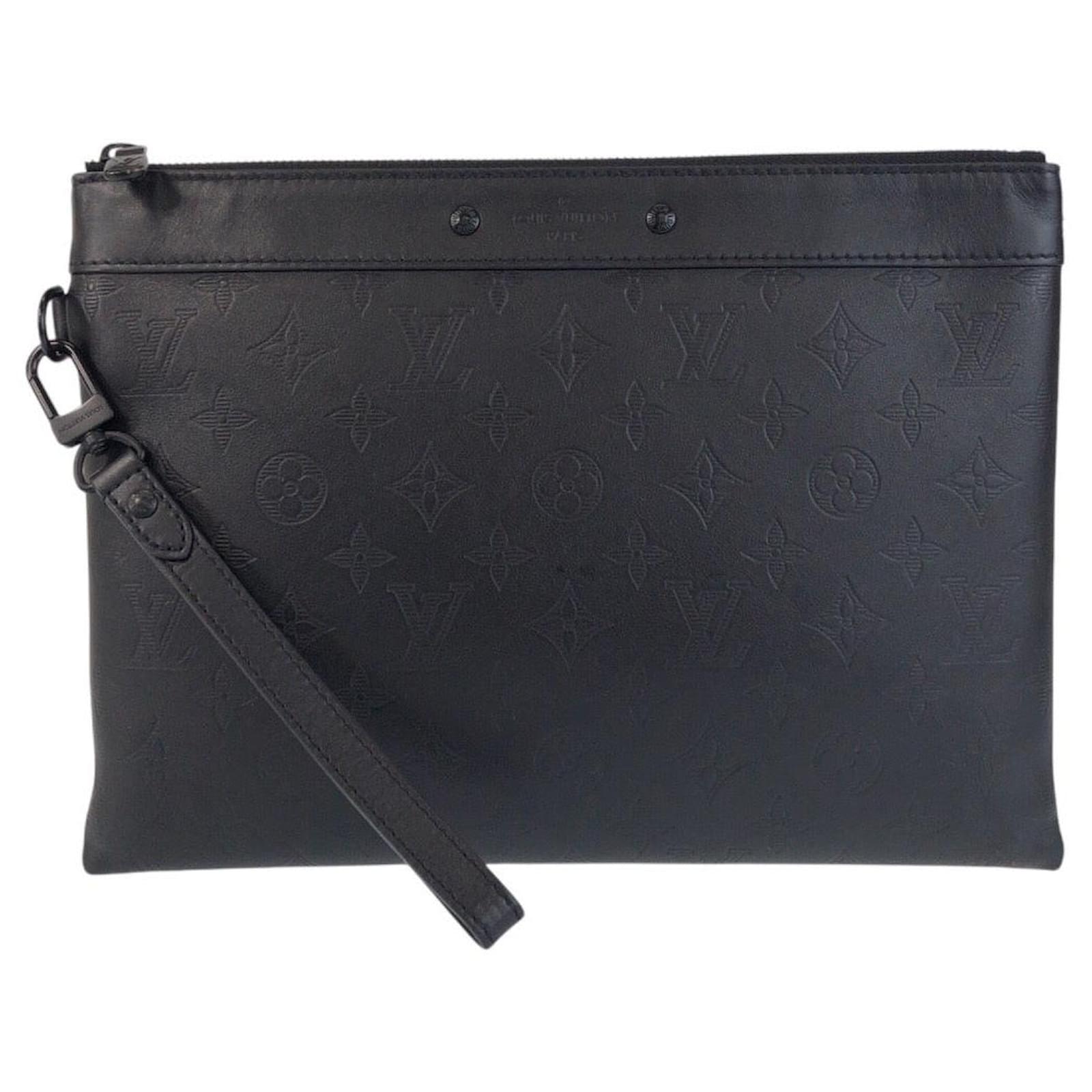 Louis Vuitton Pochette To Go Monogram Shadow Clutch Bag Black Leather  ref.2317593