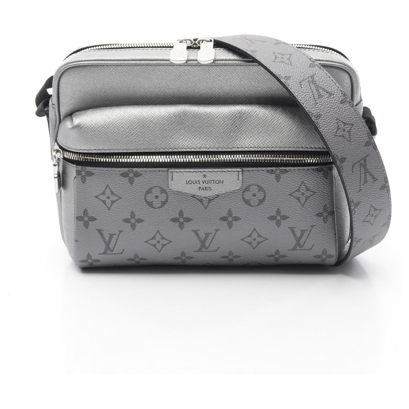 Louis Vuitton Outdoor Messenger PM Taigarama Leather Shoulder Bag Silvery Metallic  ref.2316780