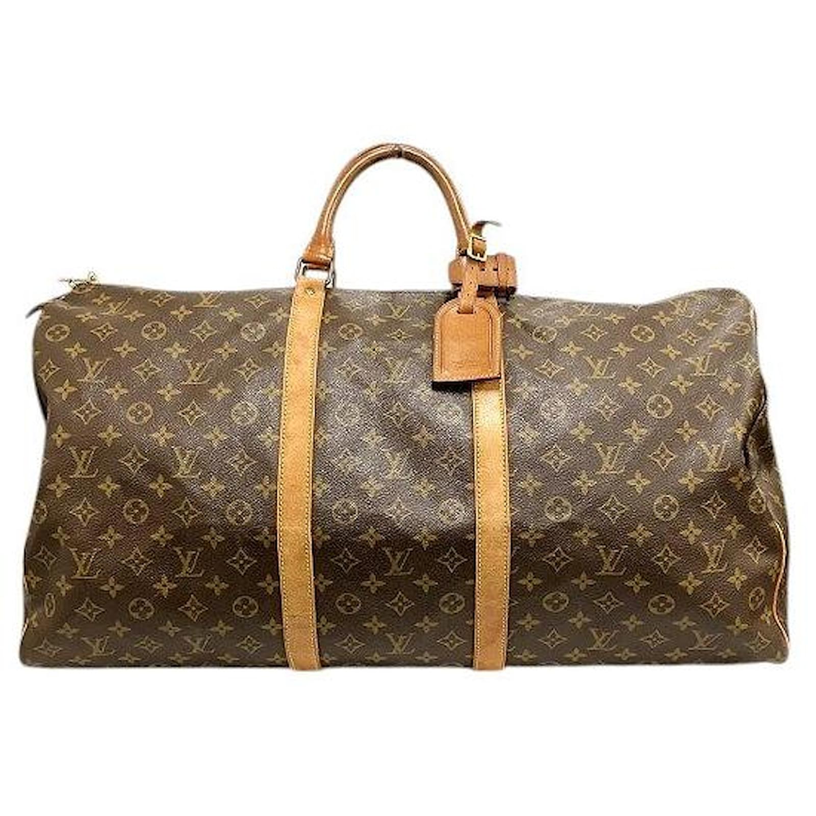 Louis Vuitton Keepall Monogram Boston Bag Brown Cloth  ref.2316638