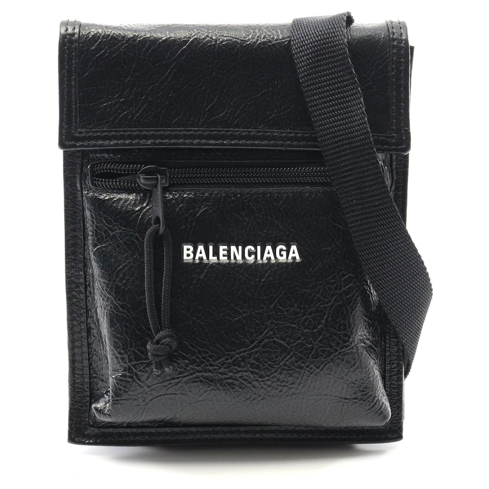 Balenciaga Explorer Leather Small Pouch Shoulder Bag Black Pony-style calfskin  ref.2316558