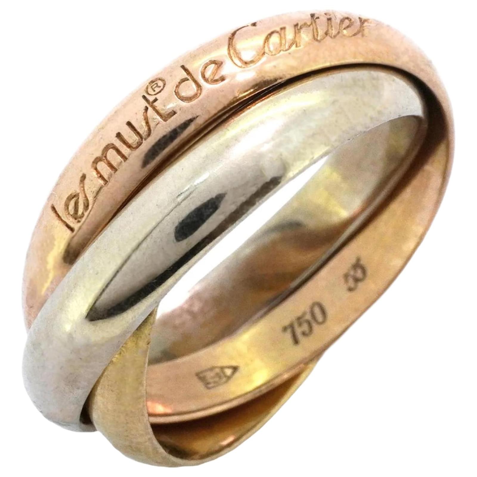 Cartier Trinity Band Ring White gold Yellow gold Pink gold  ref.2318306