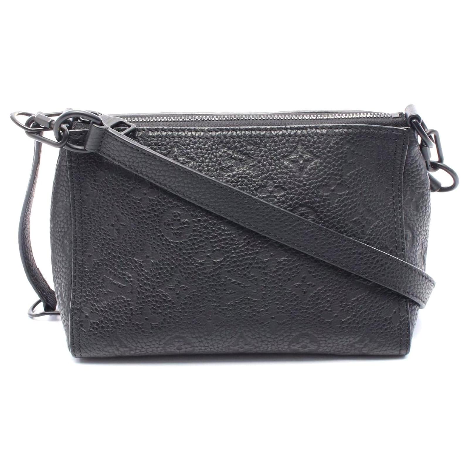 Louis Vuitton Triangle Messenger Bag Black Leather Pony-style calfskin  ref.2307707