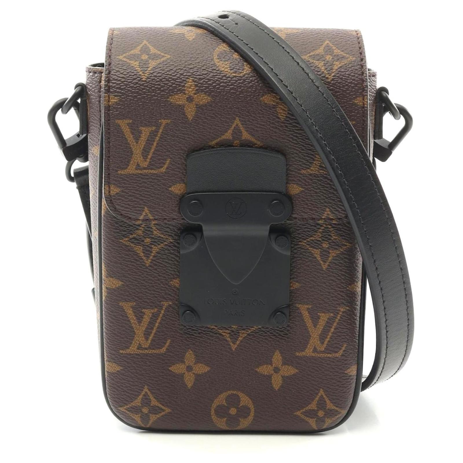 Louis Vuitton S Lock Vertical Wallet Shoulder Bag Brown Cloth  ref.2304587