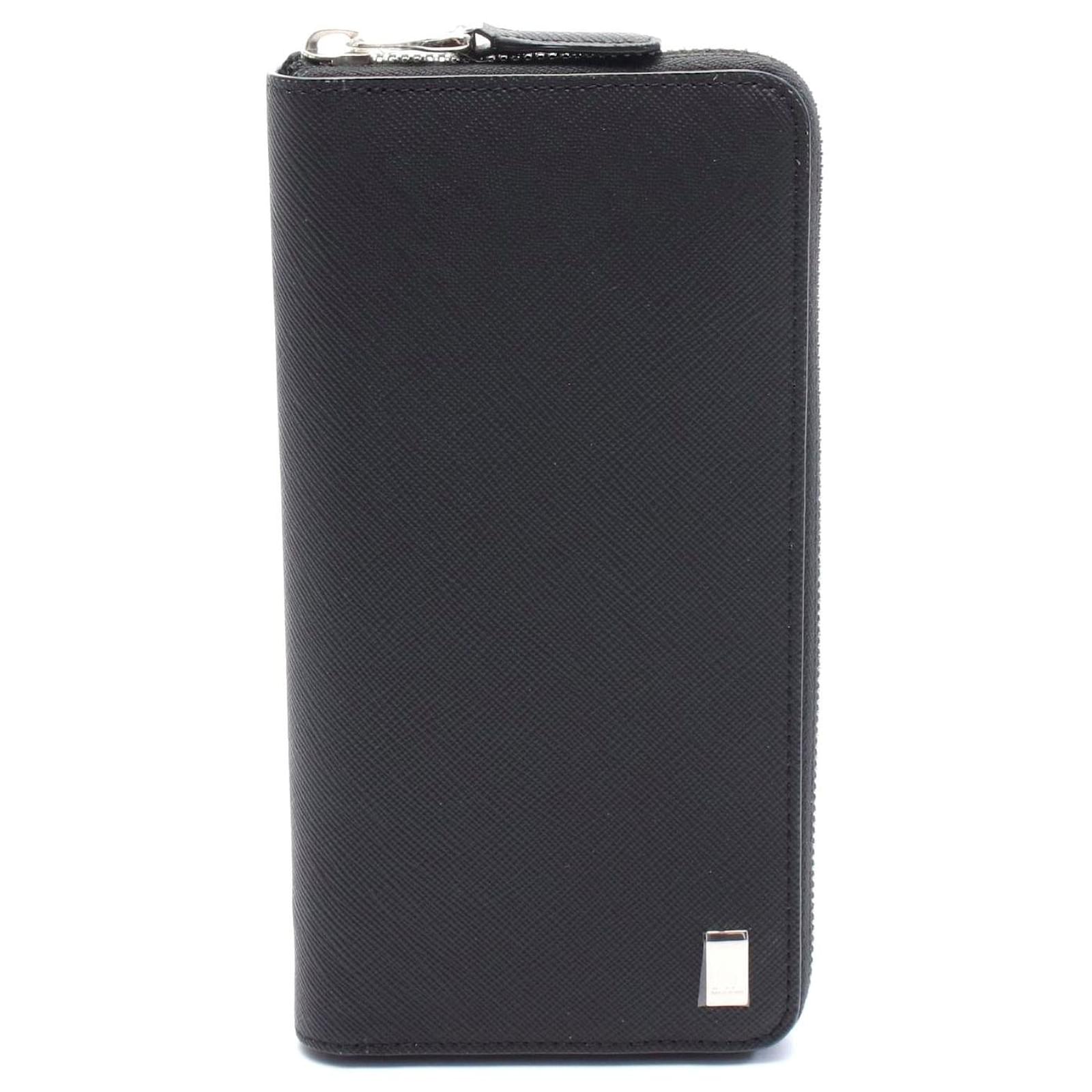 Alfred Dunhill Dunhill Leather Round Wallet Black Pony-style calfskin  ref.2297421