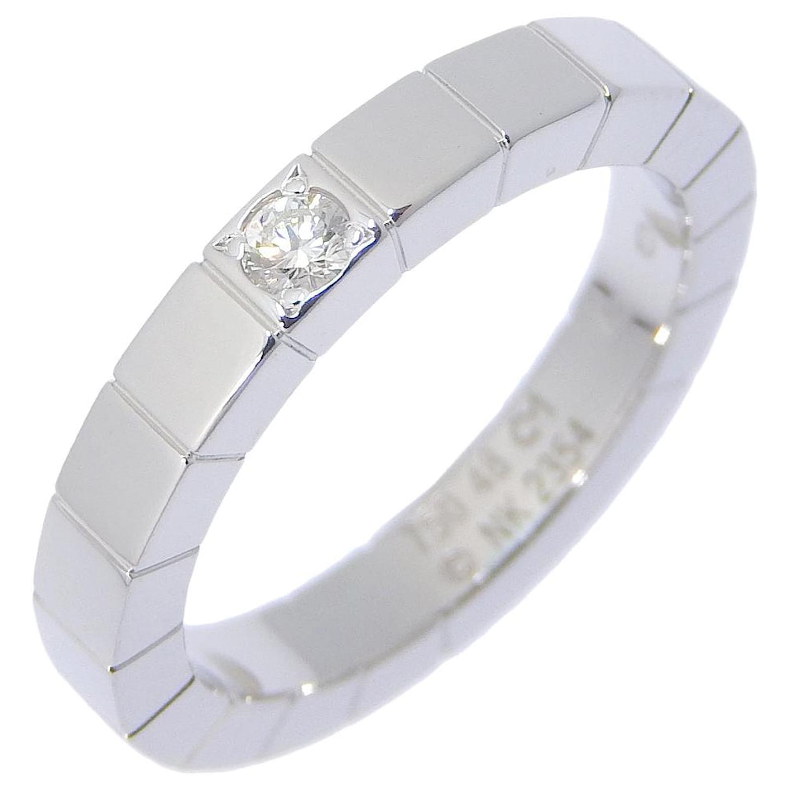 Cartier Lanieres Au750 Diamond Ring Size 8 Silvery Metallic Metal  ref.2317457