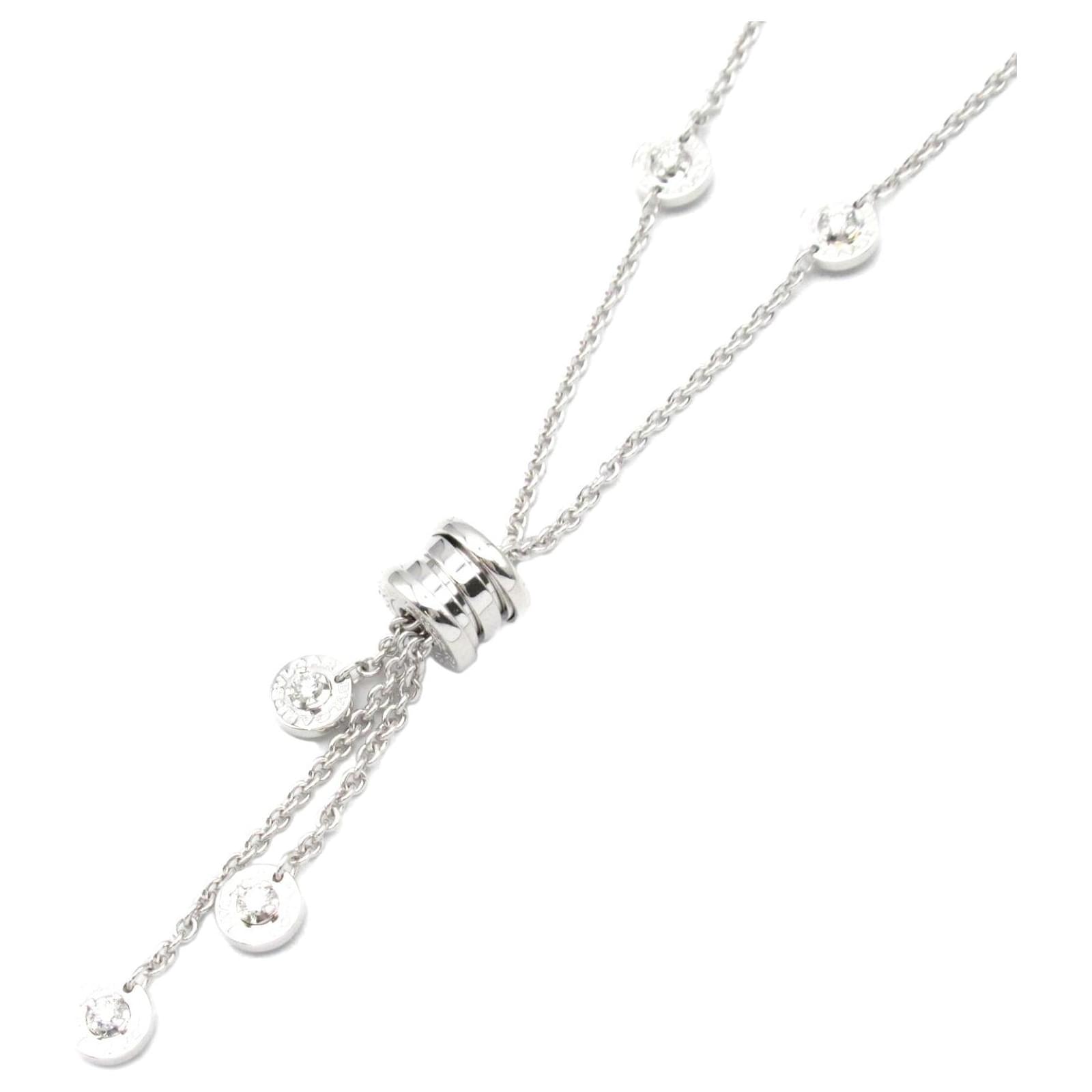 Bulgari Bvlgari B-zero1 Diamond Necklace K18WG White Metal  ref.2316928