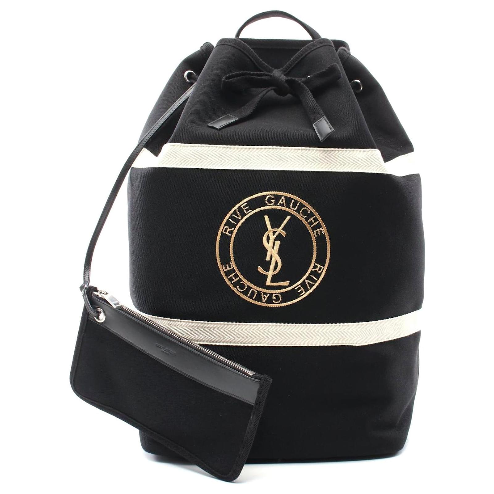 Yves Saint Laurent Saint Laurent Canvas Rive Gauche Sling Backpack Black Cloth  ref.2304905
