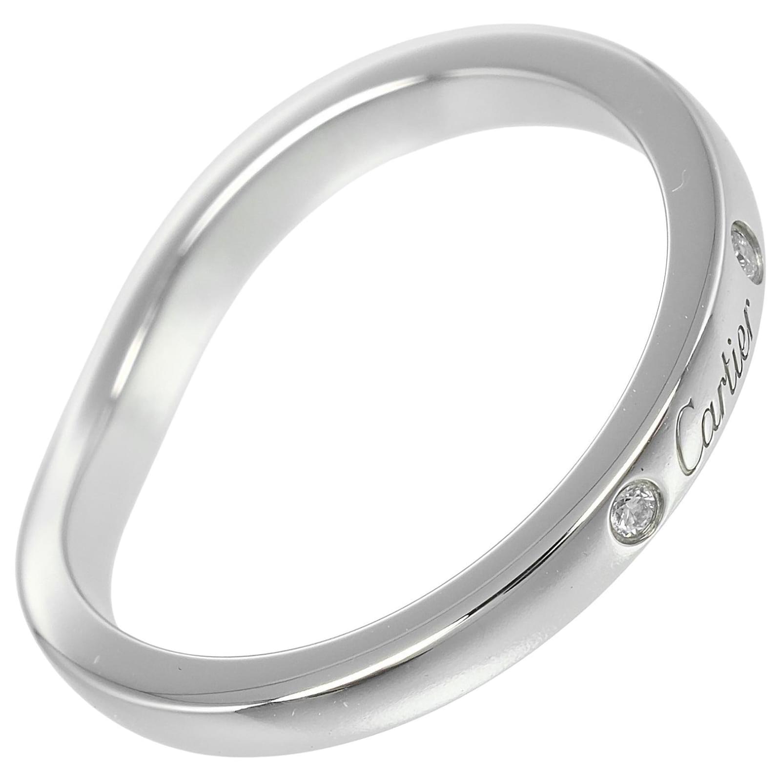 Cartier Ballerine Curve Pt950 Diamond Ring Size 7 Silvery Metallic Metal  ref.2316460