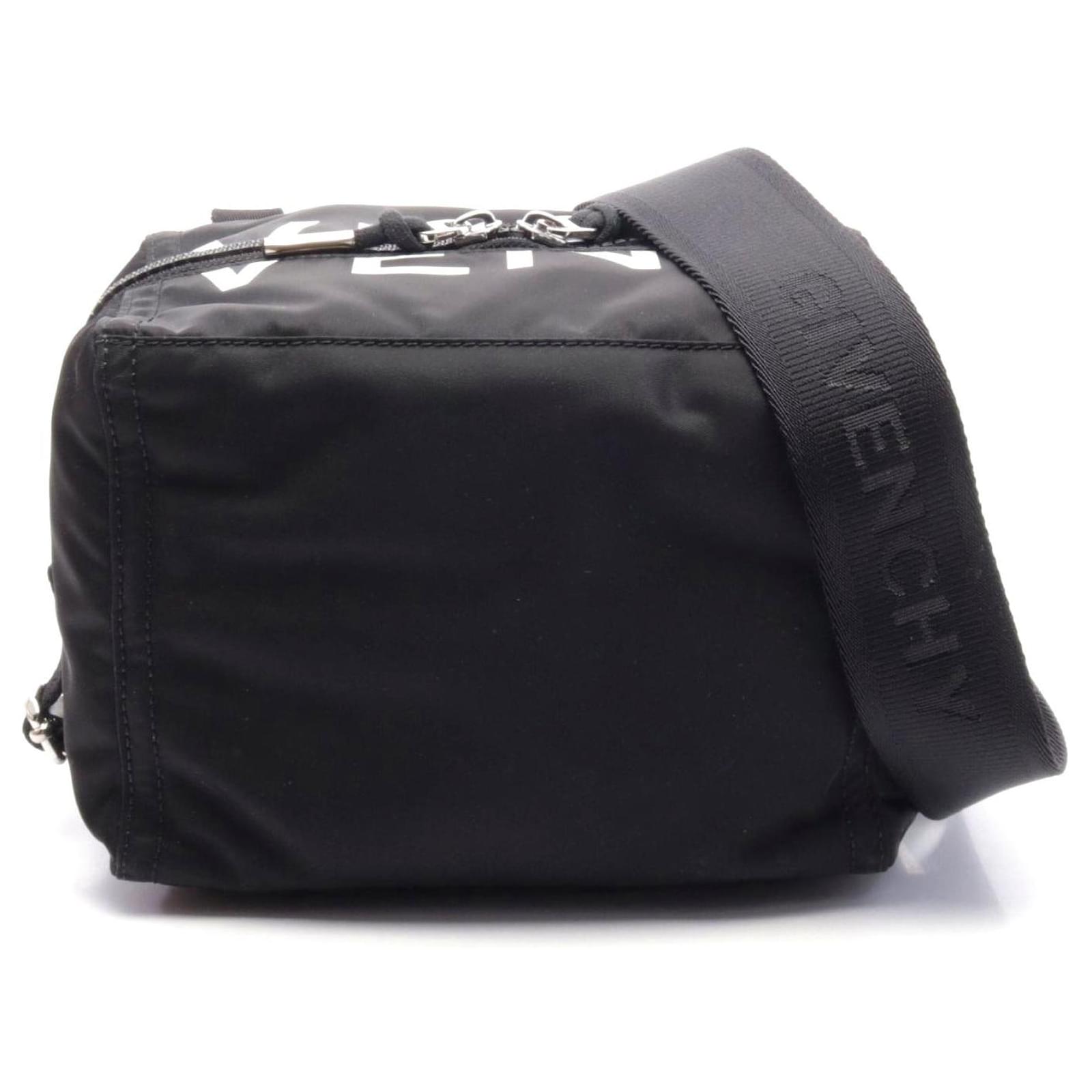 Givenchy Nylon Leather Pandora Small Shoulder Bag Black  ref.2306893