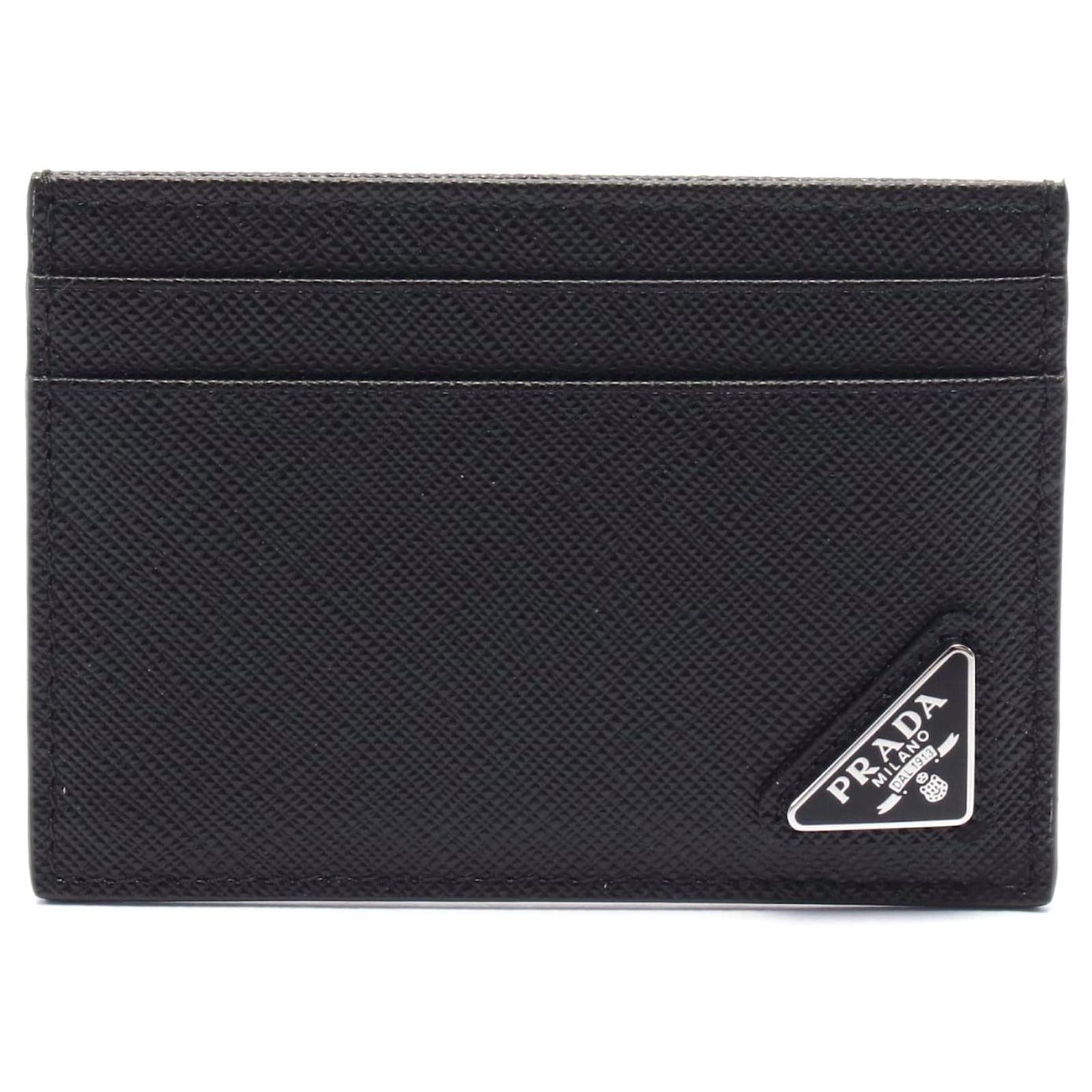 Prada Leather Card Case Black Pony-style calfskin  ref.2301468