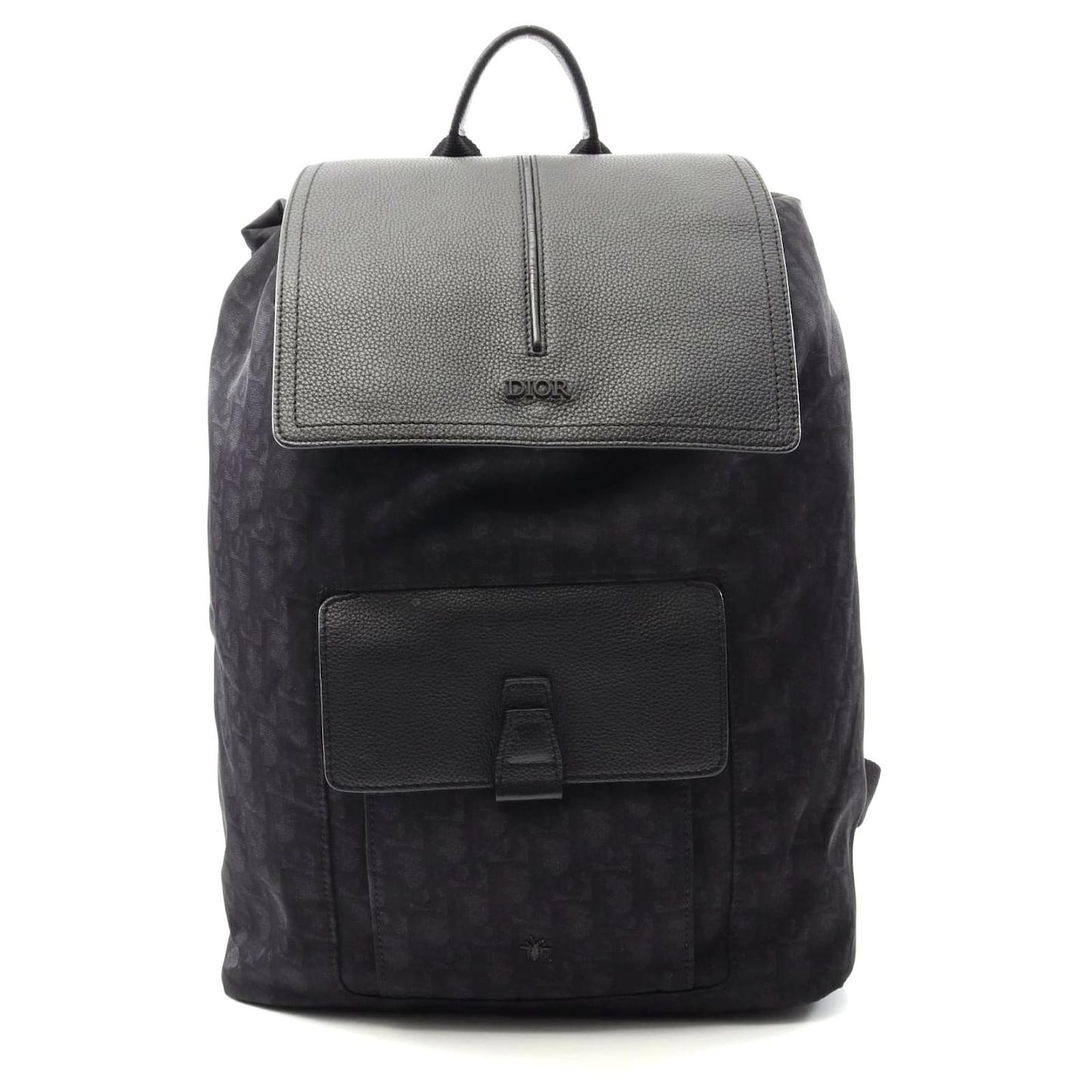 Dior Motion Oblique Nylon Leather Backpack Black  ref.2305815