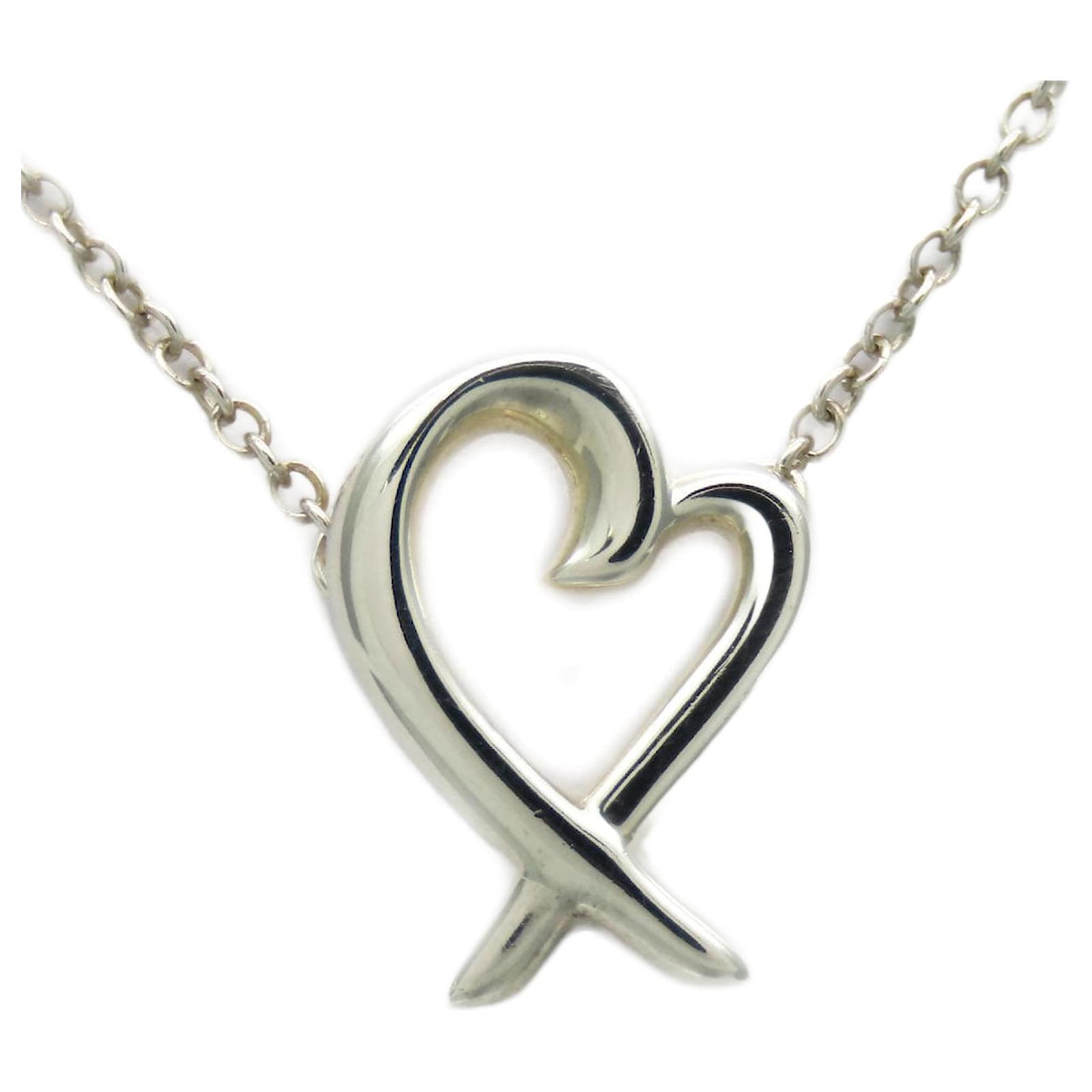 Tiffany & Co Silver Necklace Mini Loving Heart Silvery Metal  ref.2315923