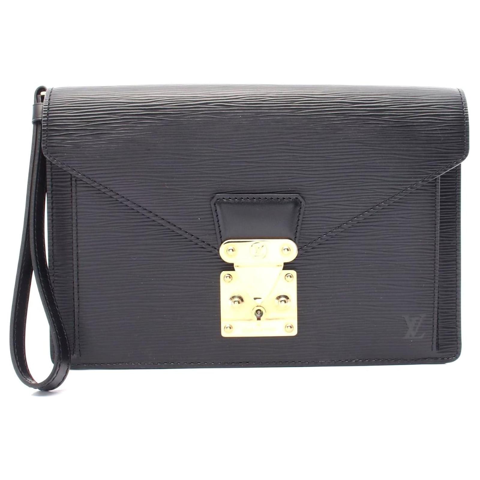 Louis Vuitton Epi Leather Clutch Bag Black Pony-style calfskin  ref.2297544