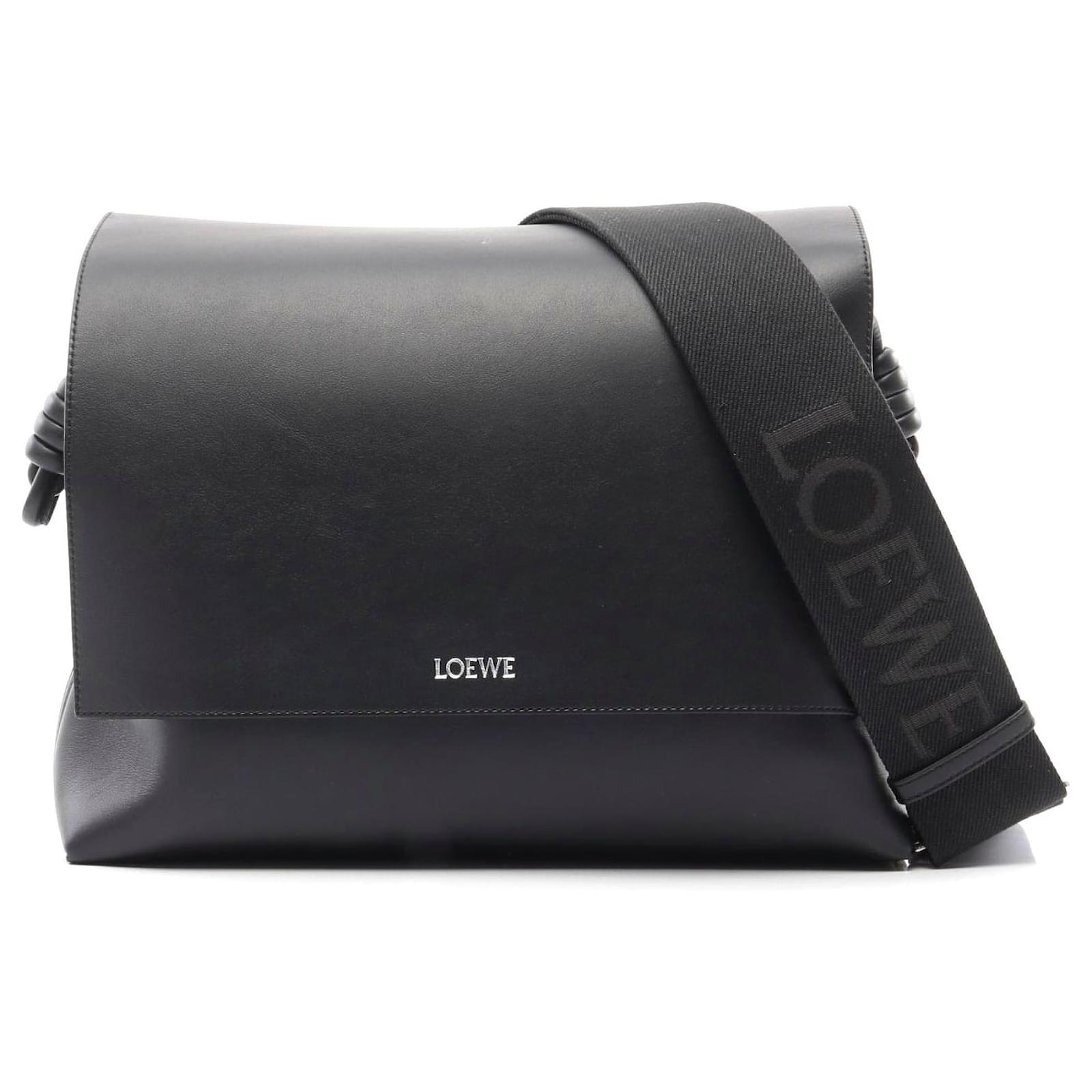 Loewe Leather Flamenco Satchel Shoulder Bag Black Pony-style calfskin  ref.2306141