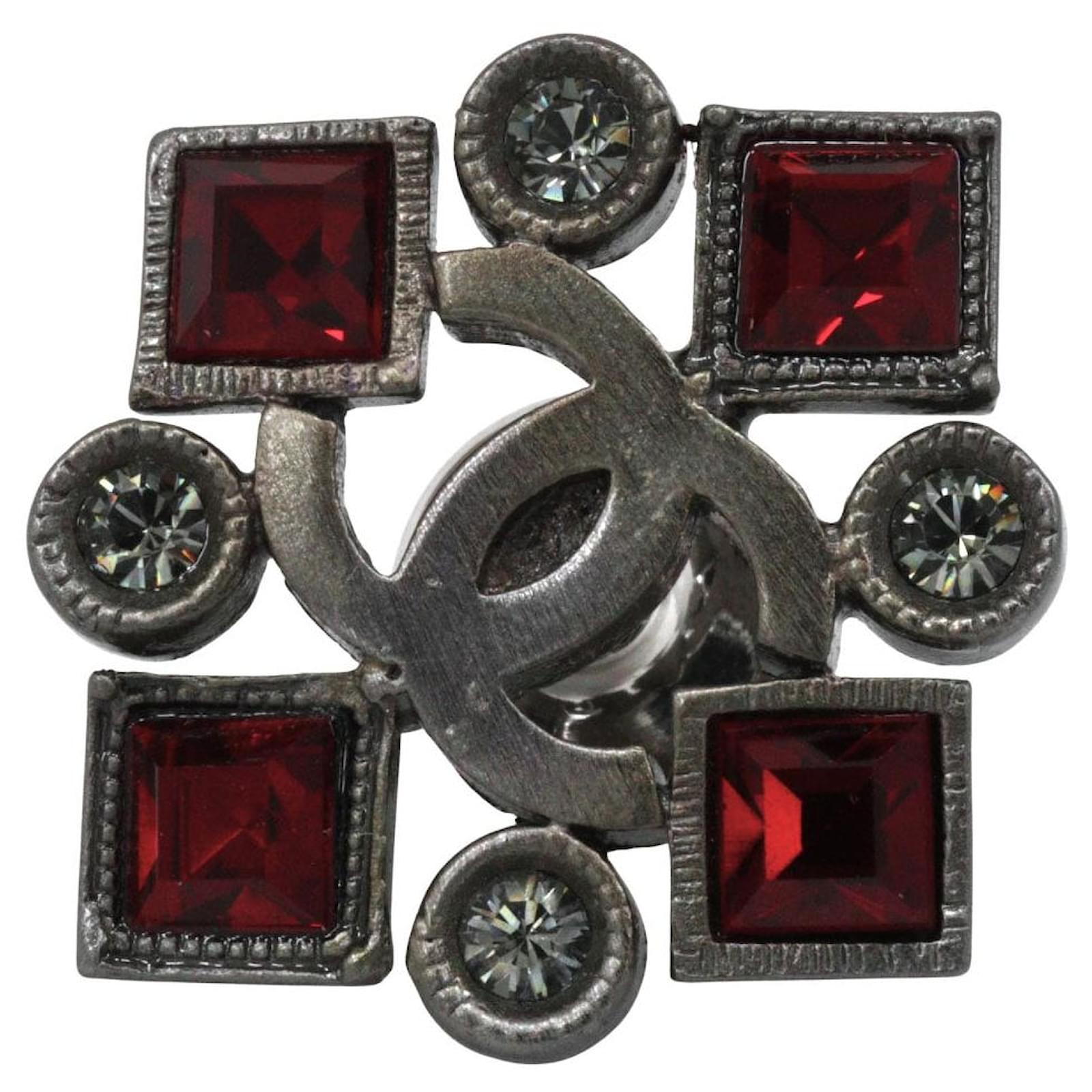 Chanel Coco Mark Brooch Red Metal  ref.2324029