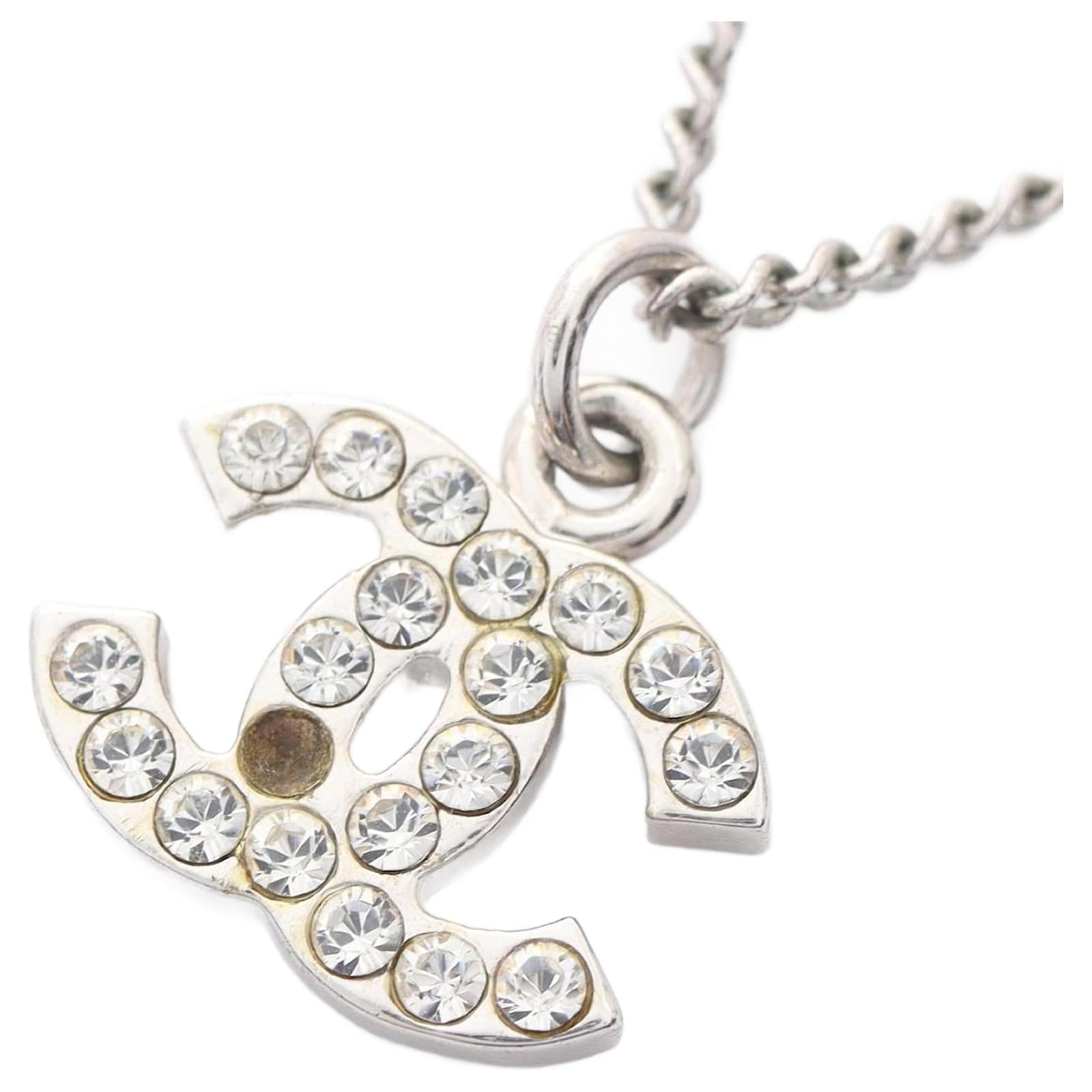Chanel Coco Mark Necklace Necklace Silvery Metallic Metal  ref.2323817
