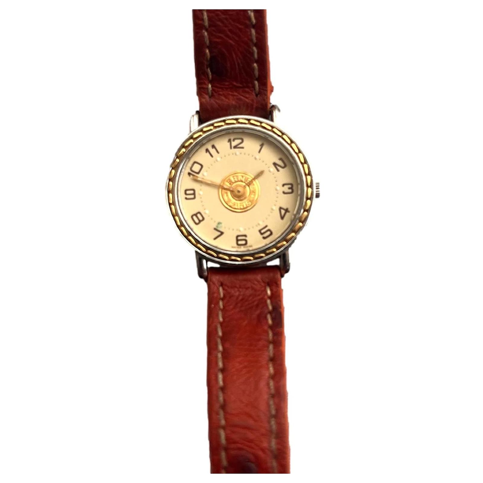Hermès Sellier PM Silvery Steel Gold  ref.2318739