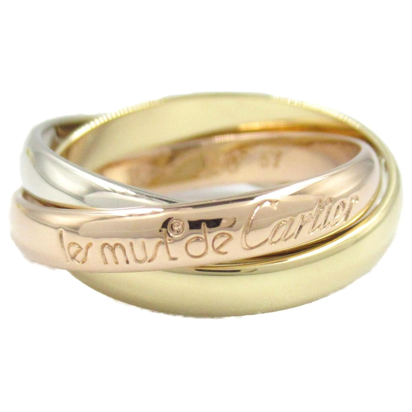 Cartier Trinity Ring K18 Gold Jewelry Golden Metallic  ref.2314245