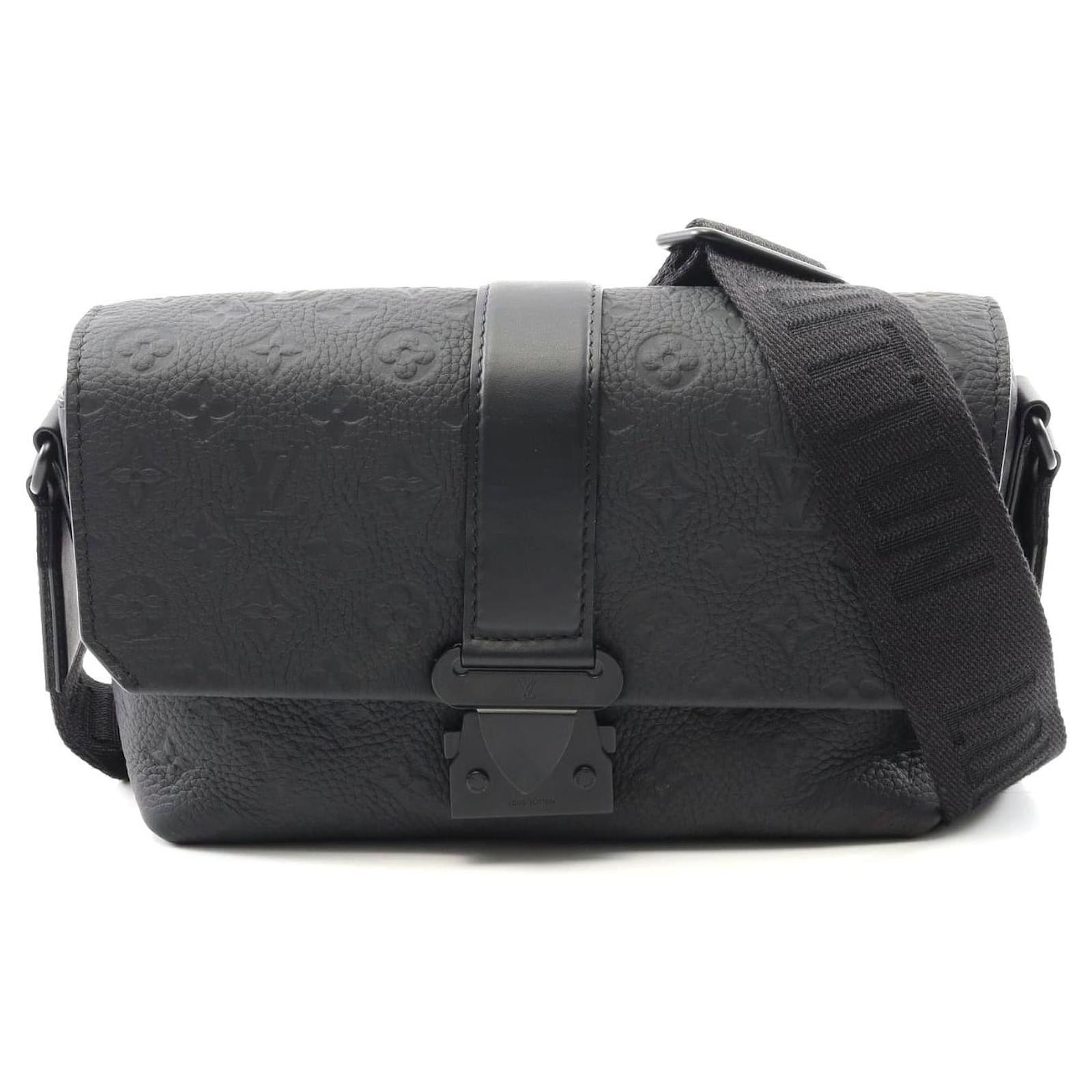 Louis Vuitton Monogram Taurillon Leather Messenger Bag Black Pony-style calfskin  ref.2303887