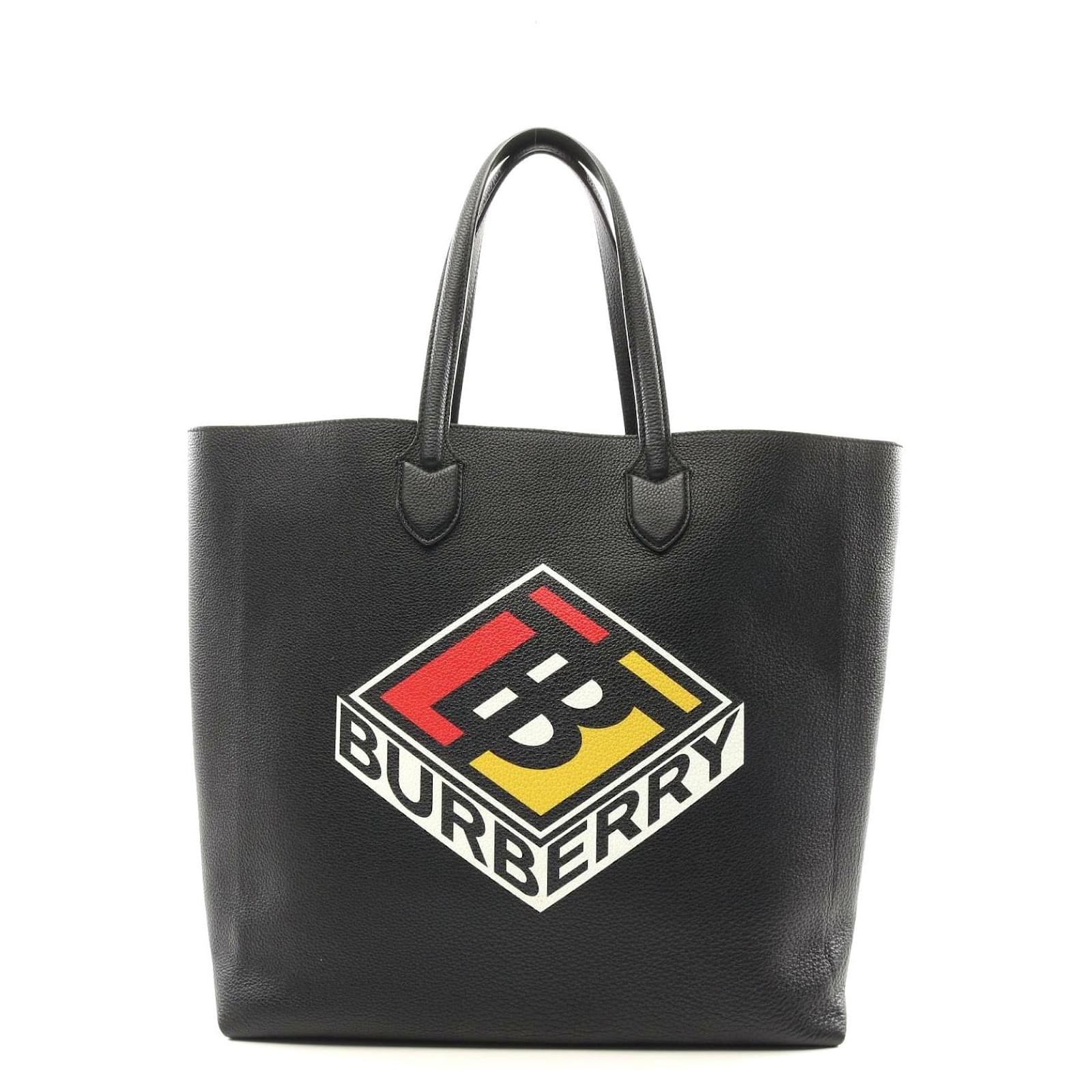 Burberry Leather LG KANE Tote Bag Black Pony-style calfskin  ref.2307497
