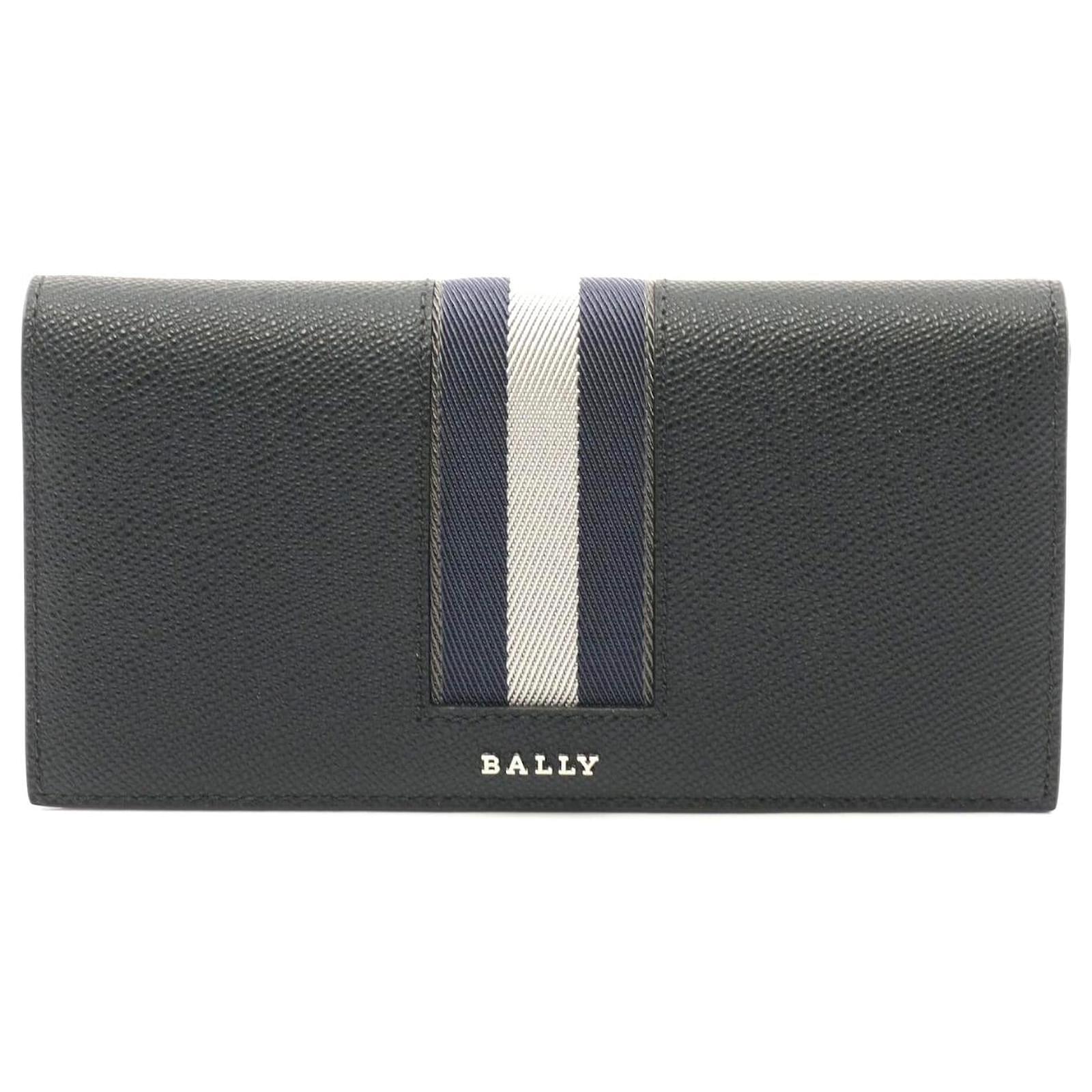 Bally Leather Bifold Long Wallet Black Pony-style calfskin  ref.2301749
