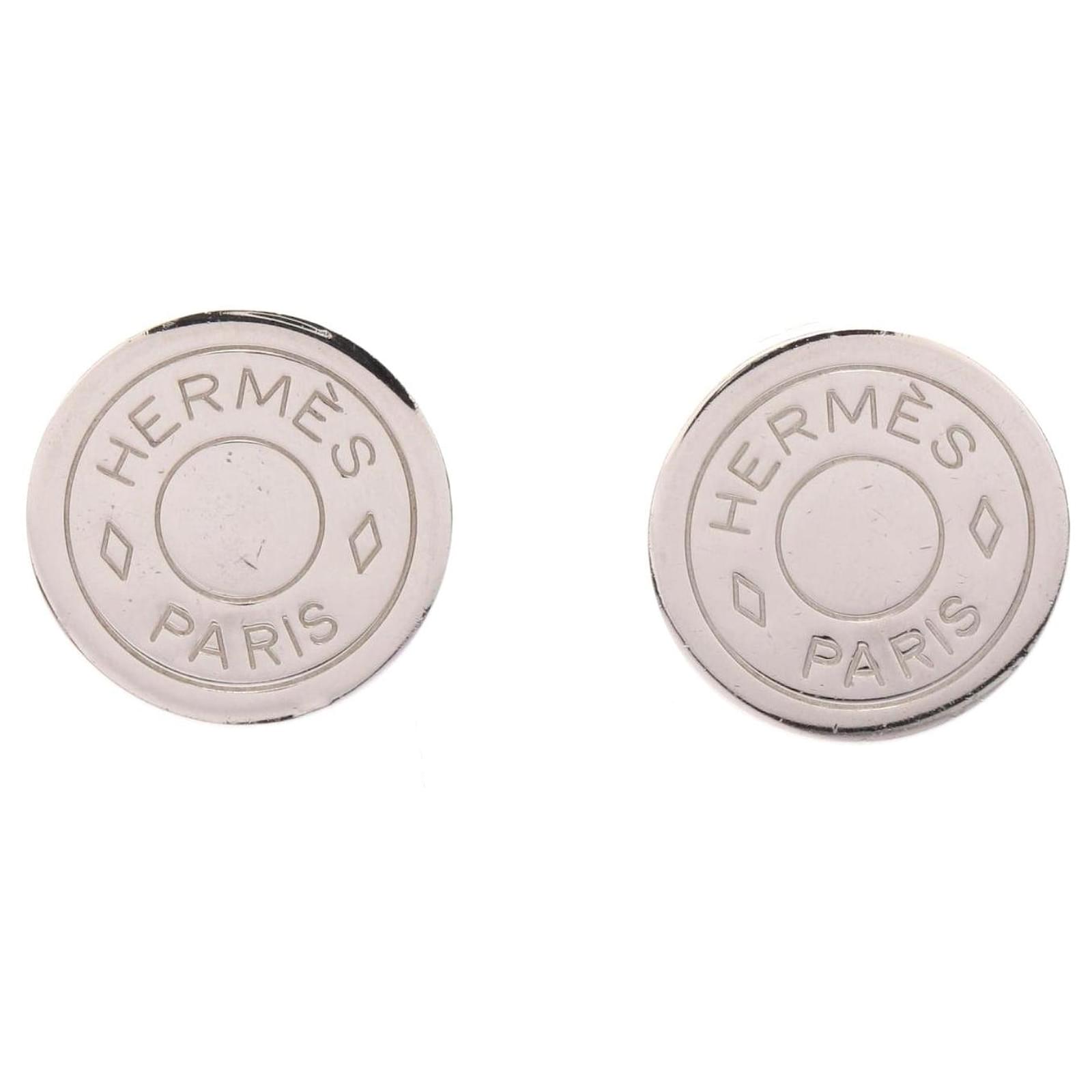 Hermès Hermes Stainless Steel Earrings Silvery Metallic Metal  ref.2297431