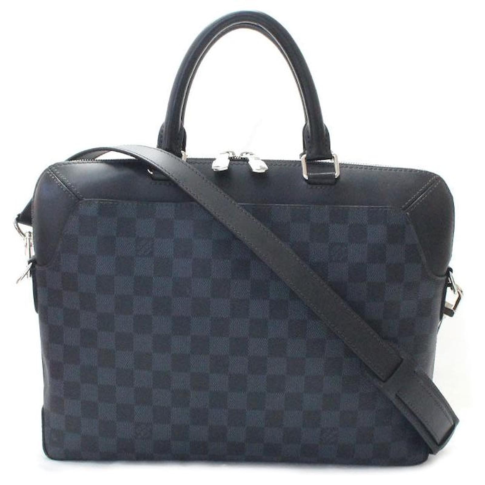 Louis Vuitton Oliver Damier Cobalt Briefcase Black Cloth  ref.2311066
