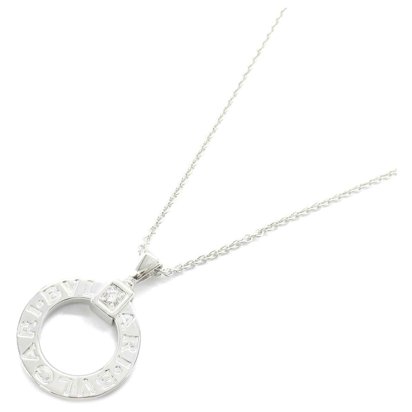 Bulgari Bvlgari Diamond K18WG Necklace White Metal  ref.2313803