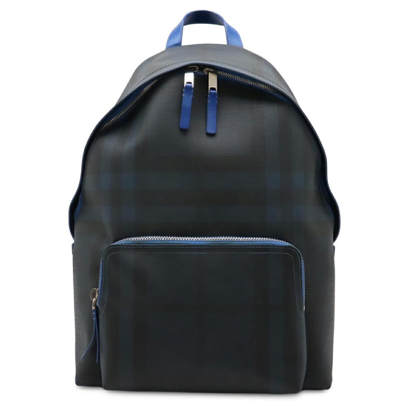 Burberry Smoked Check PVC Leather 2way Backpack Blue Cloth  ref.2309643