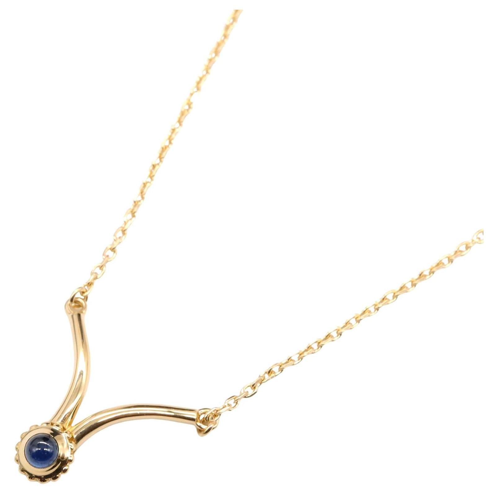 Cartier Sapphire Necklace K18 Yellow Gold Blue White gold Metal  ref.2304036