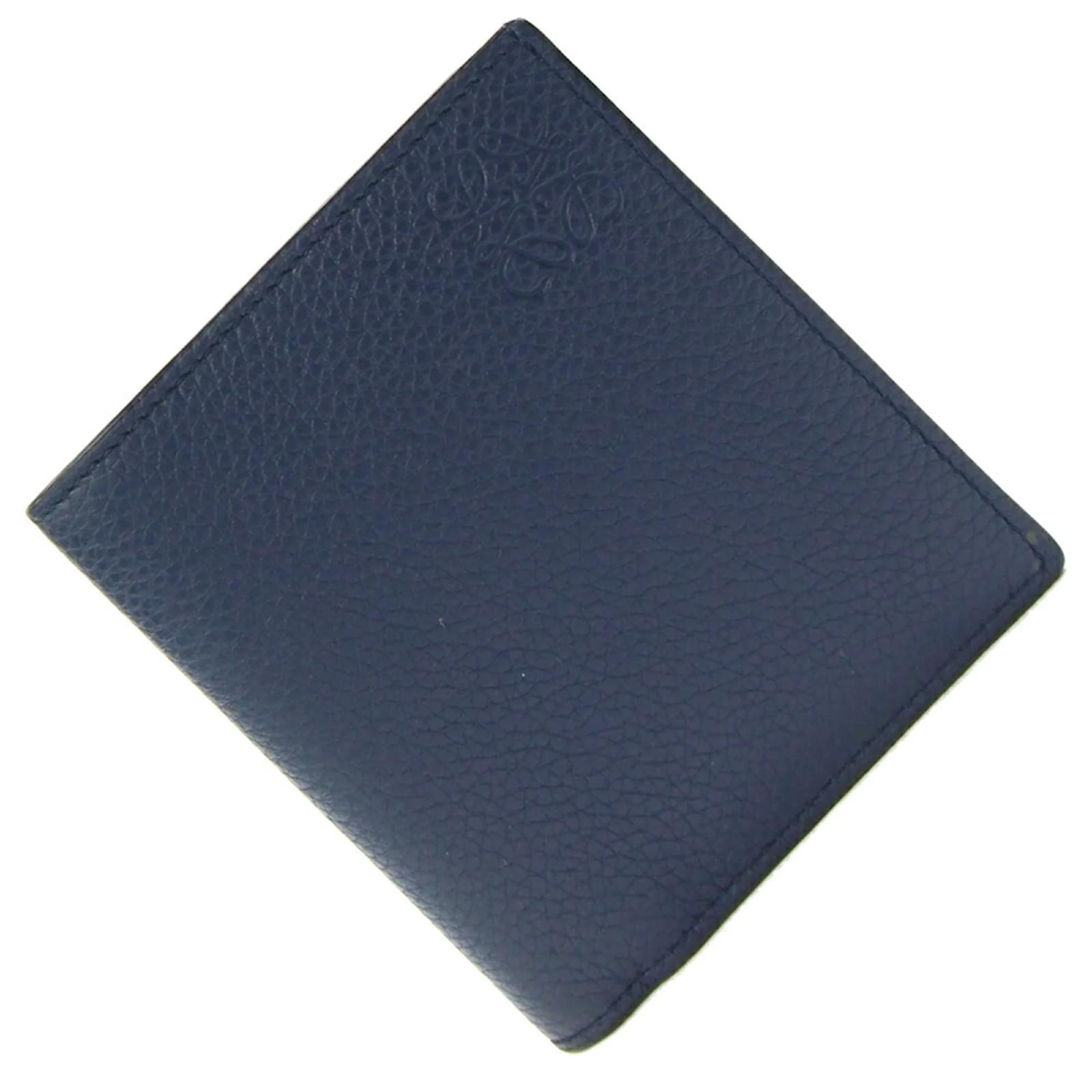 Loewe Bi-fold Wallet Black Navy blue Leather  ref.2309057