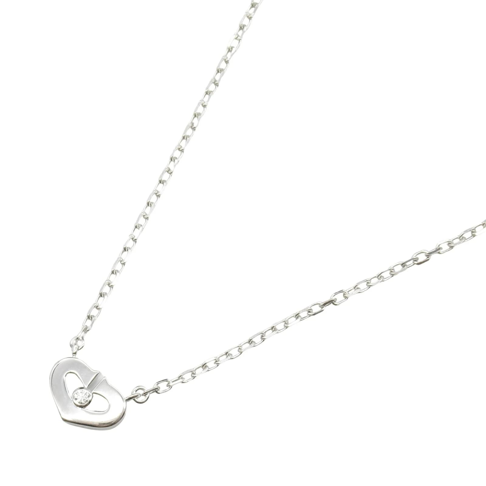 Cartier C Heart Necklace in 18K White Gold with Diamond  ref.2322779