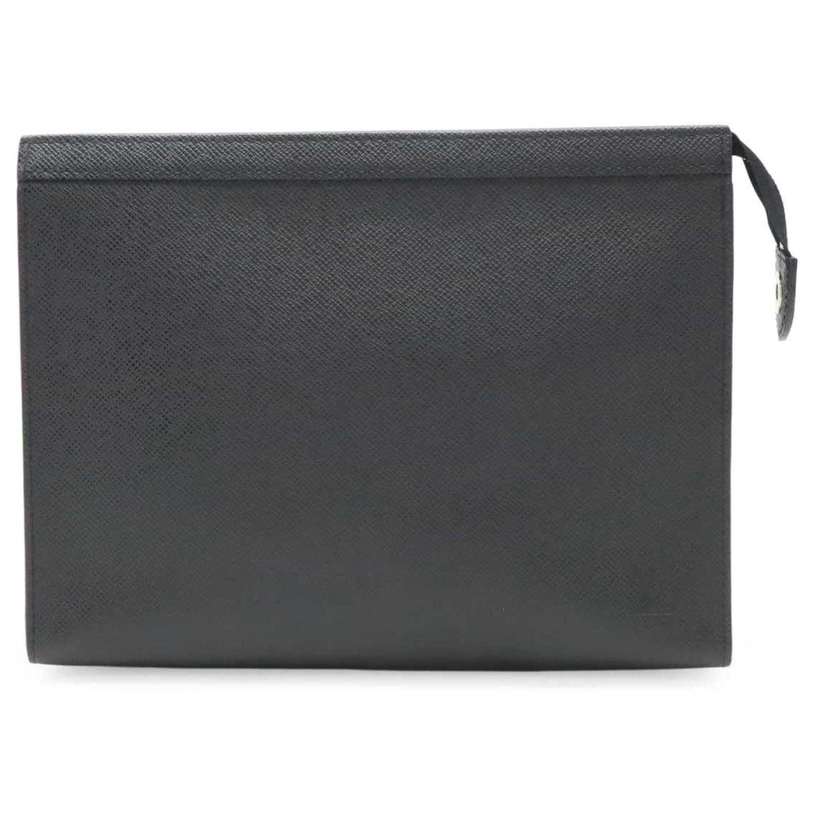 Louis Vuitton Pochette Voyage MM Calf Leather Clutch Bag Black  ref.2300318